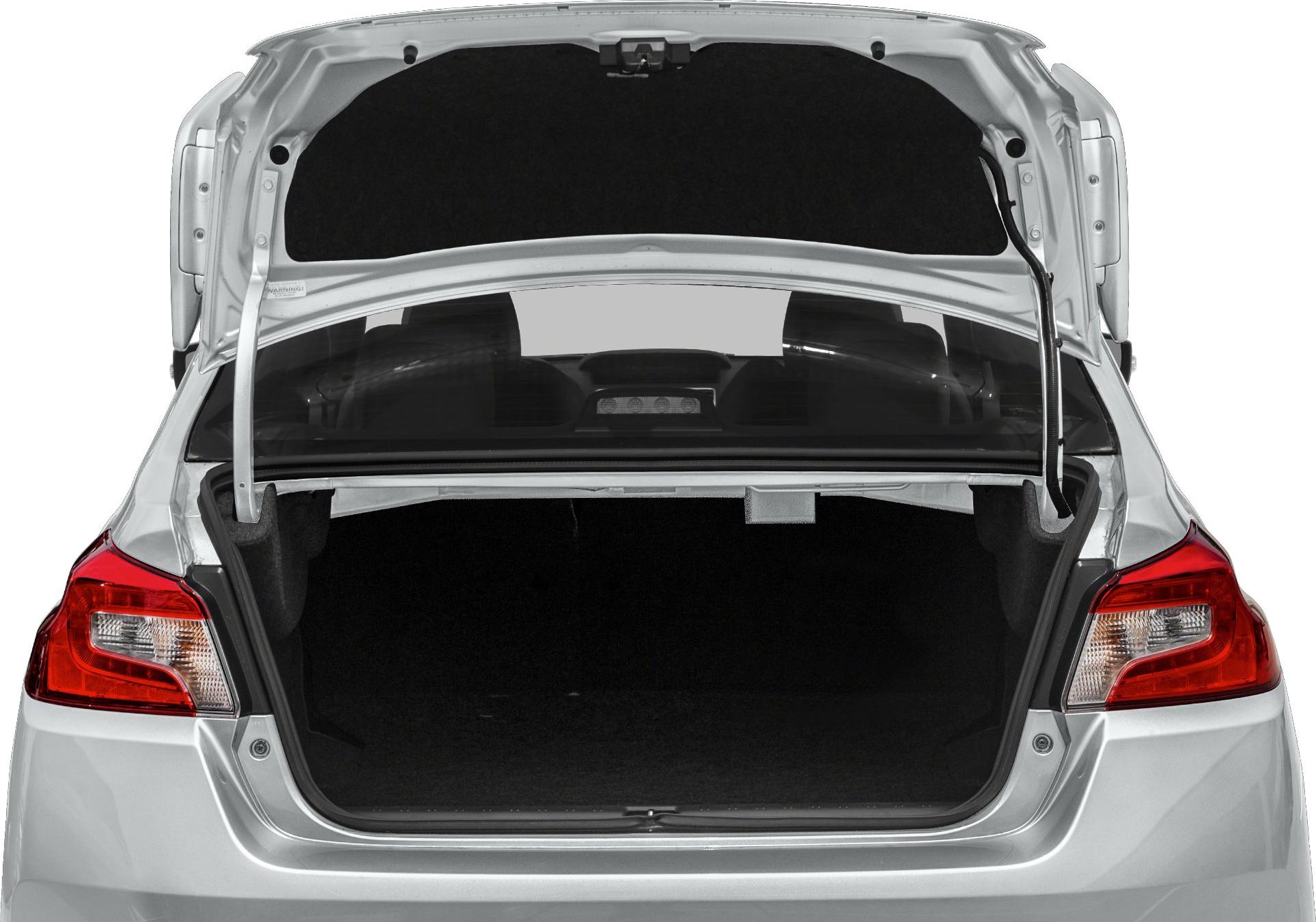Open trunk with visible rear taillights and interior storage space