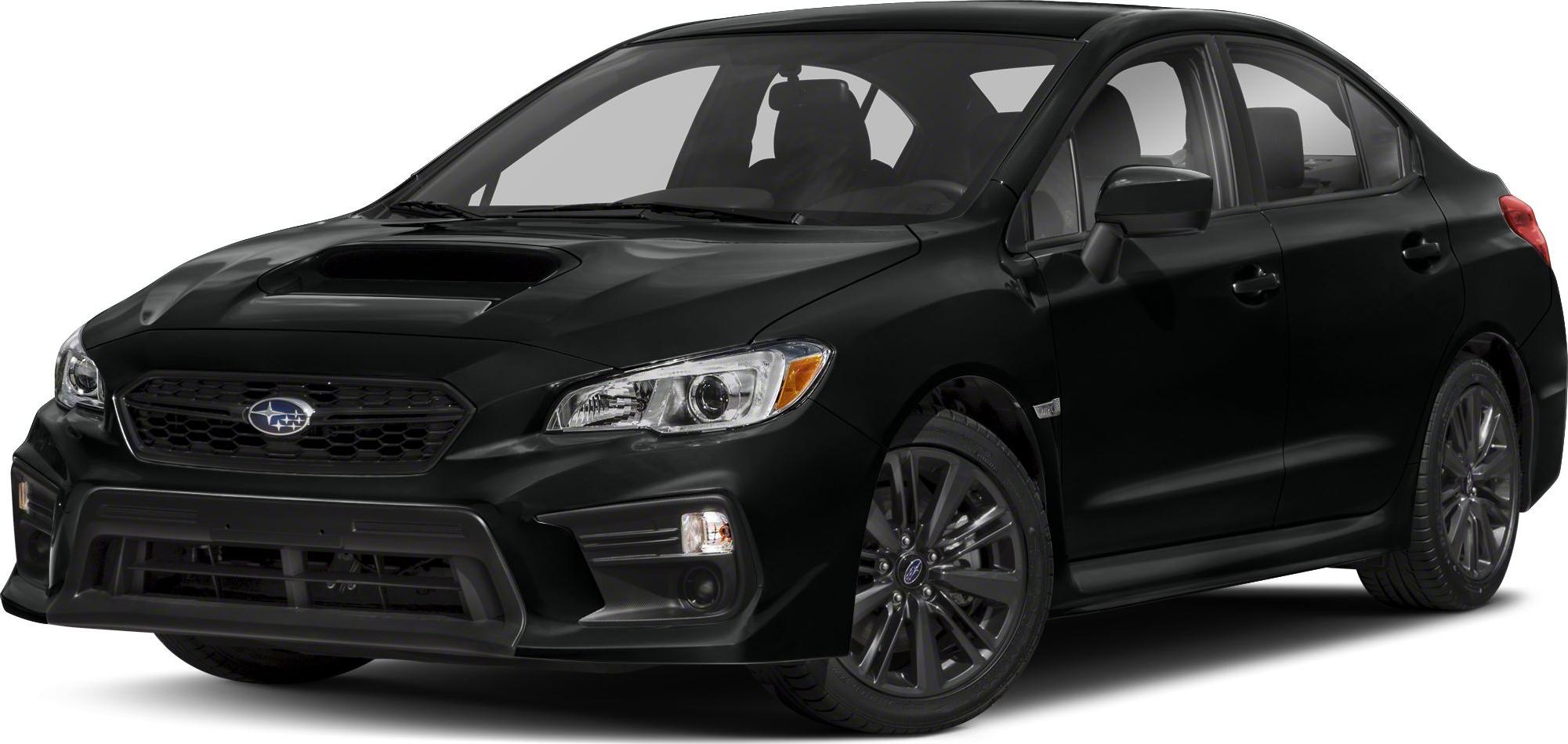 Black sedan front side with hood scoop and sporty alloy wheels