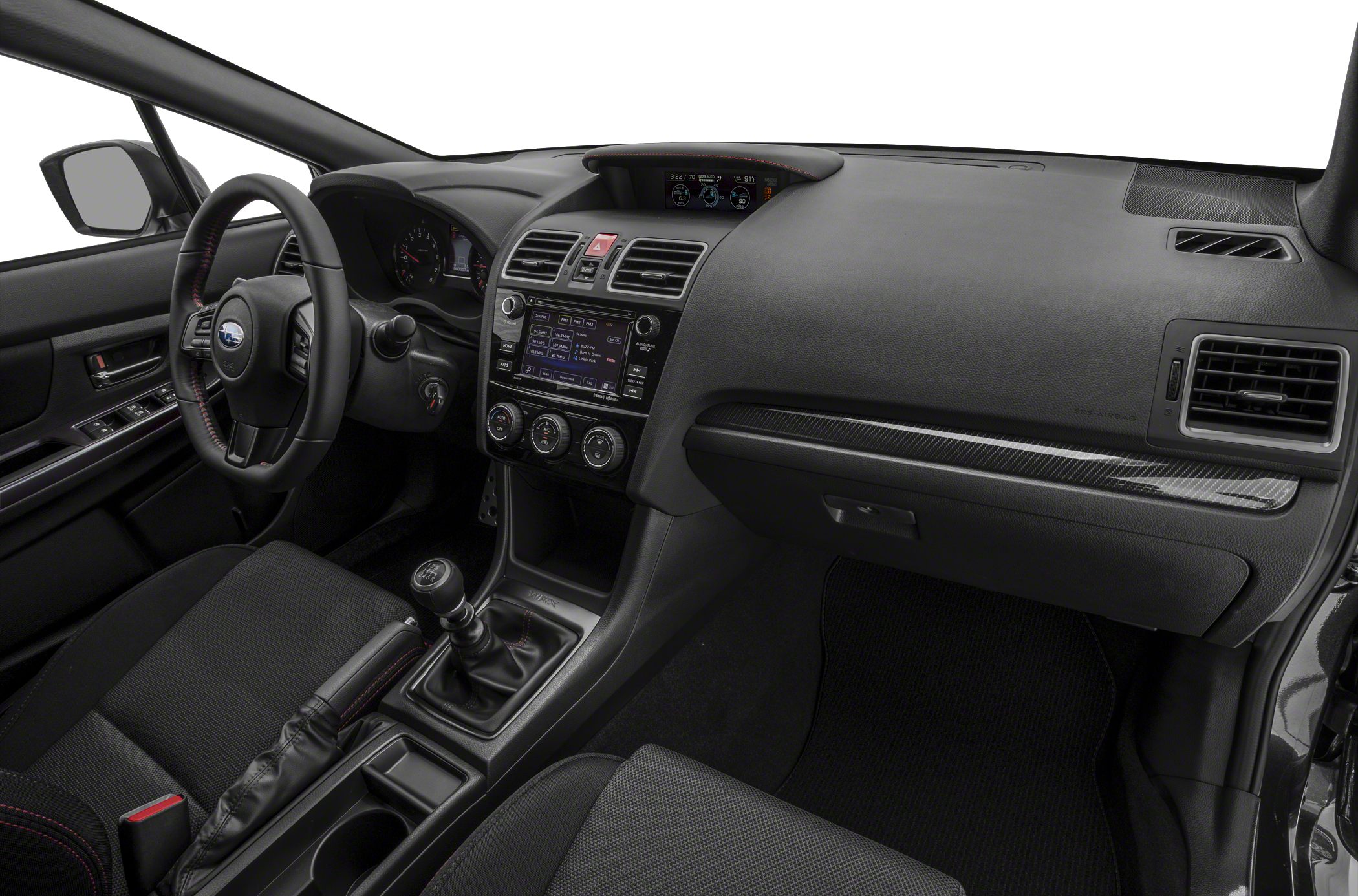 Manual transmission with digital dashboard and modern controls