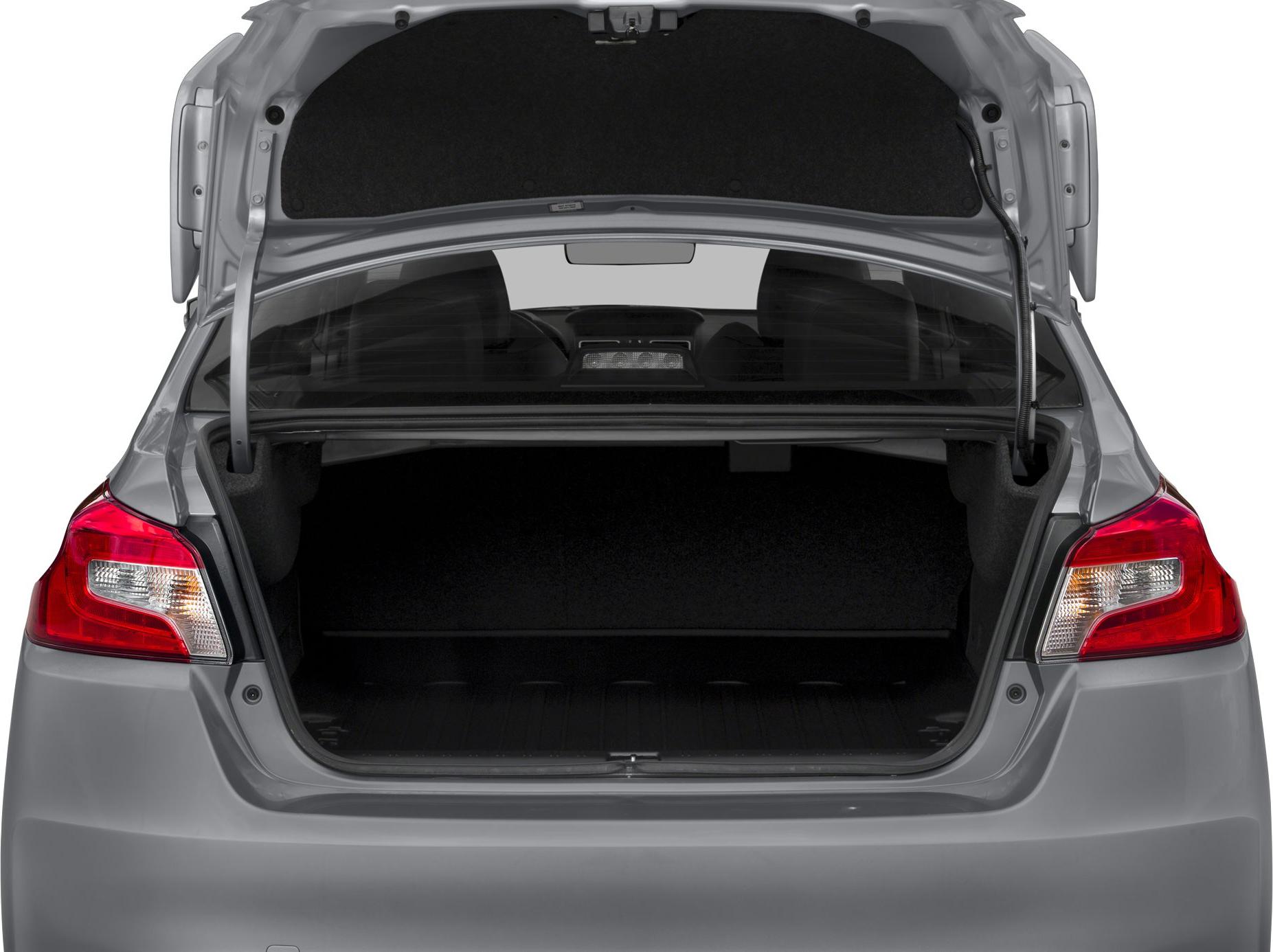 Open trunk view with spacious cargo area and visible rear taillights