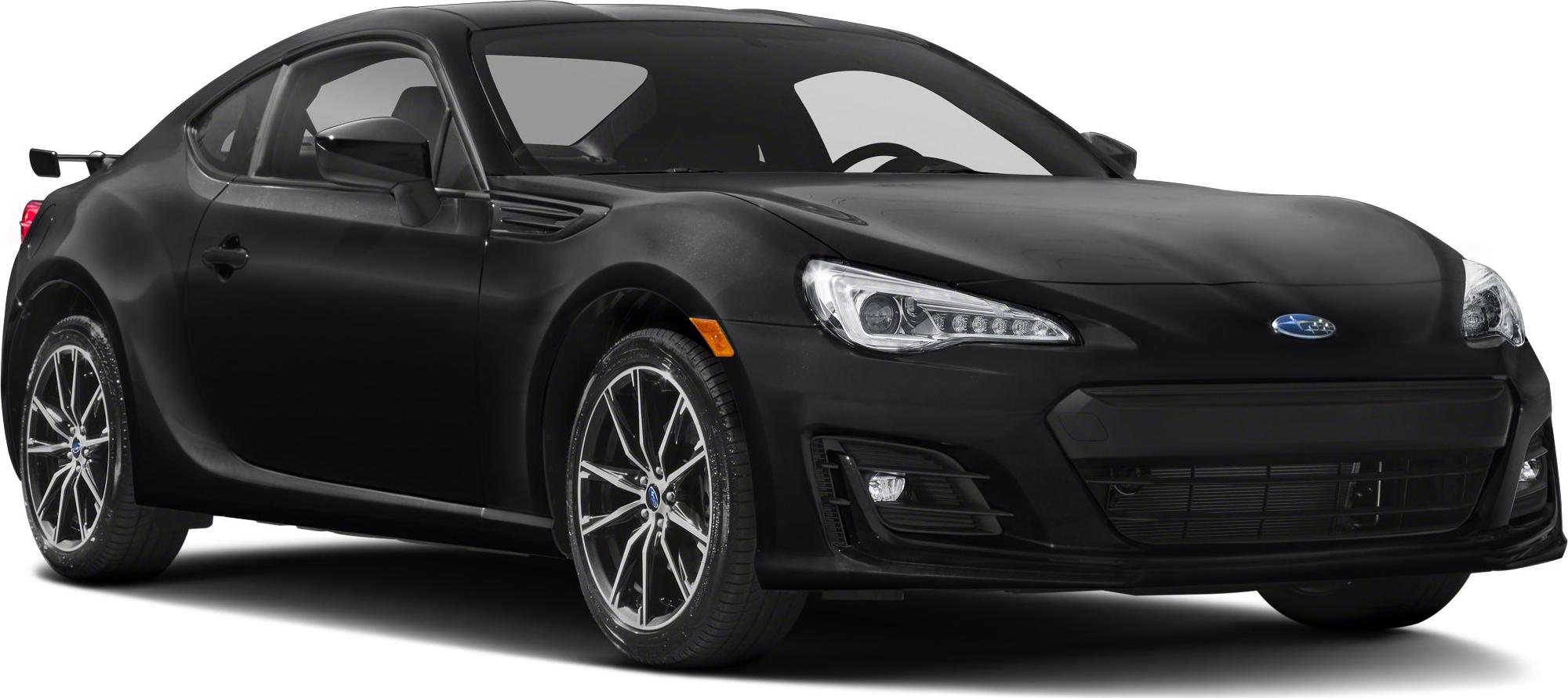 Sporty coupe front view with LED headlights and alloy wheels