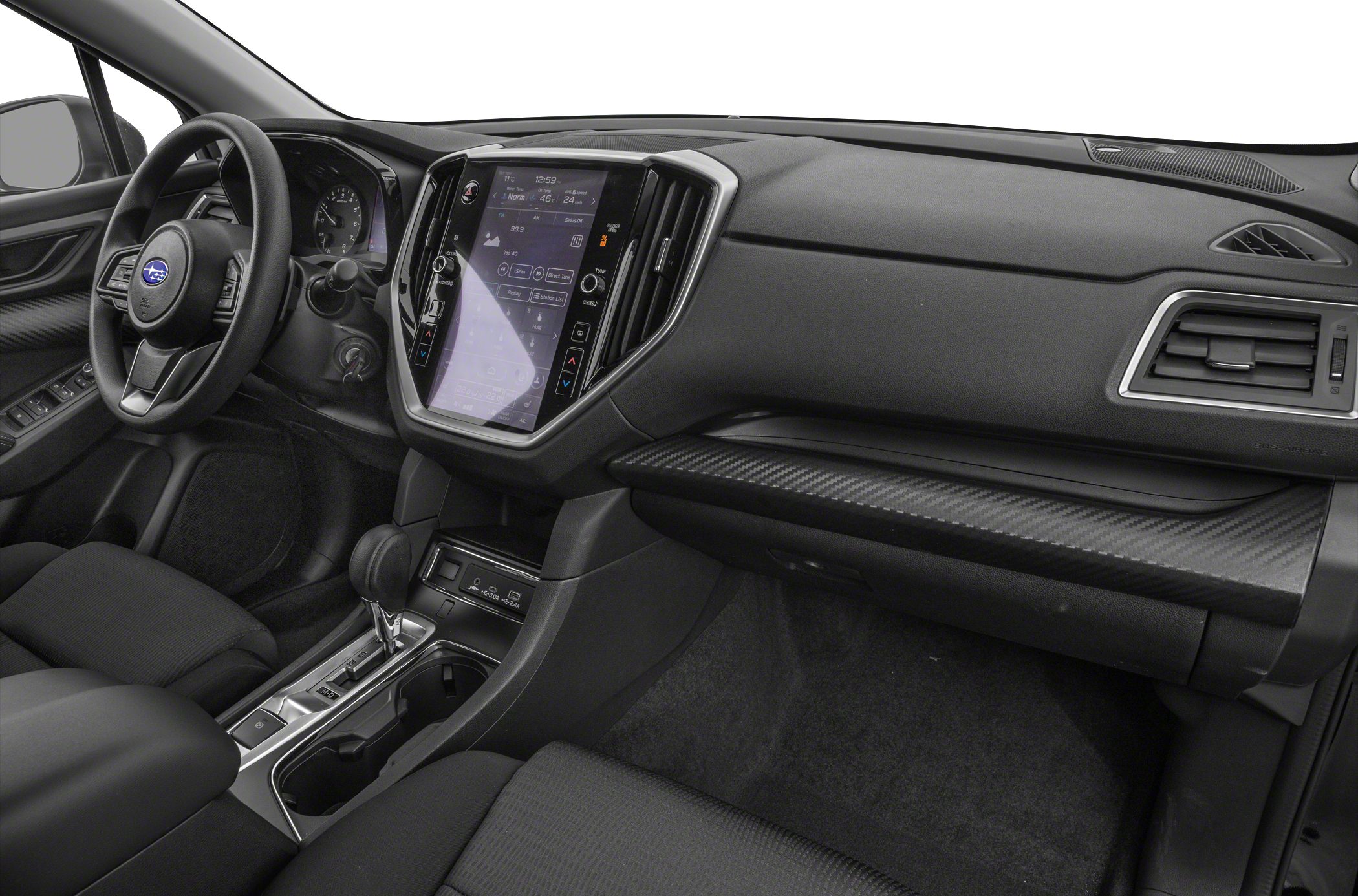 Touchscreen infotainment system and ergonomic dashboard.