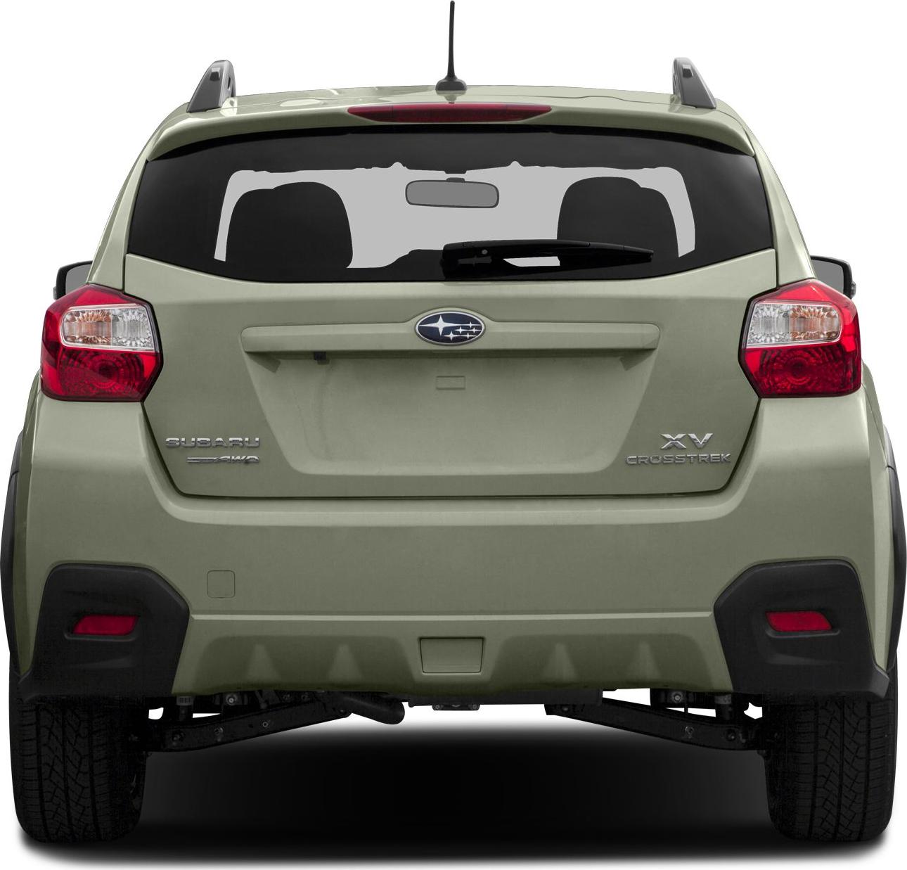 Rear view of hatchback with taillights and rear wiper