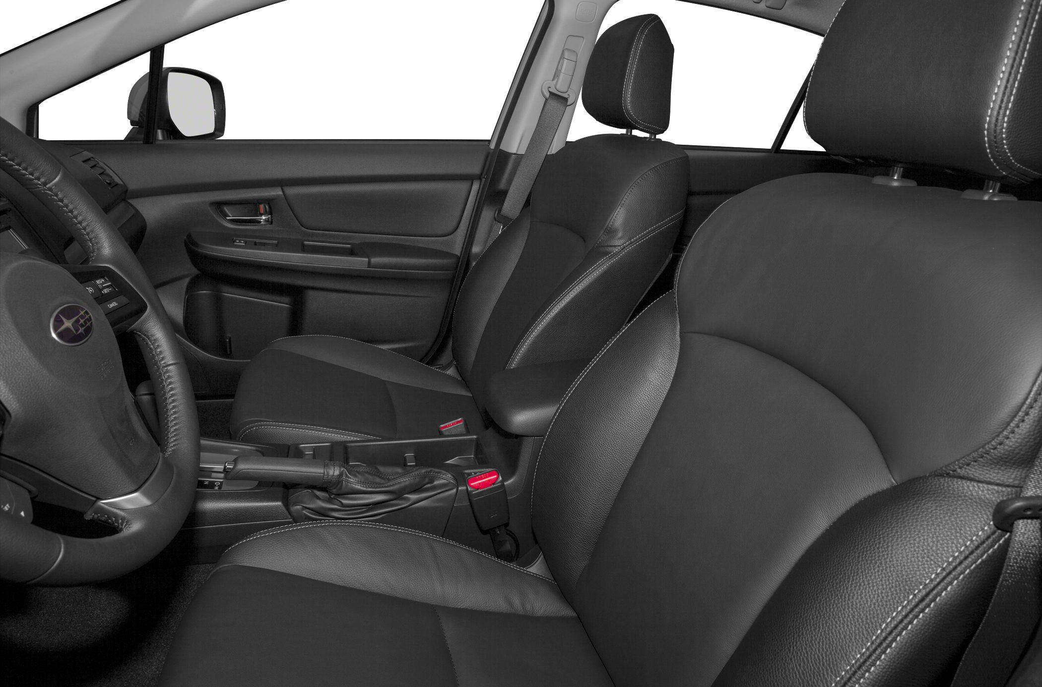 Front leather seats and dashboard interior design
