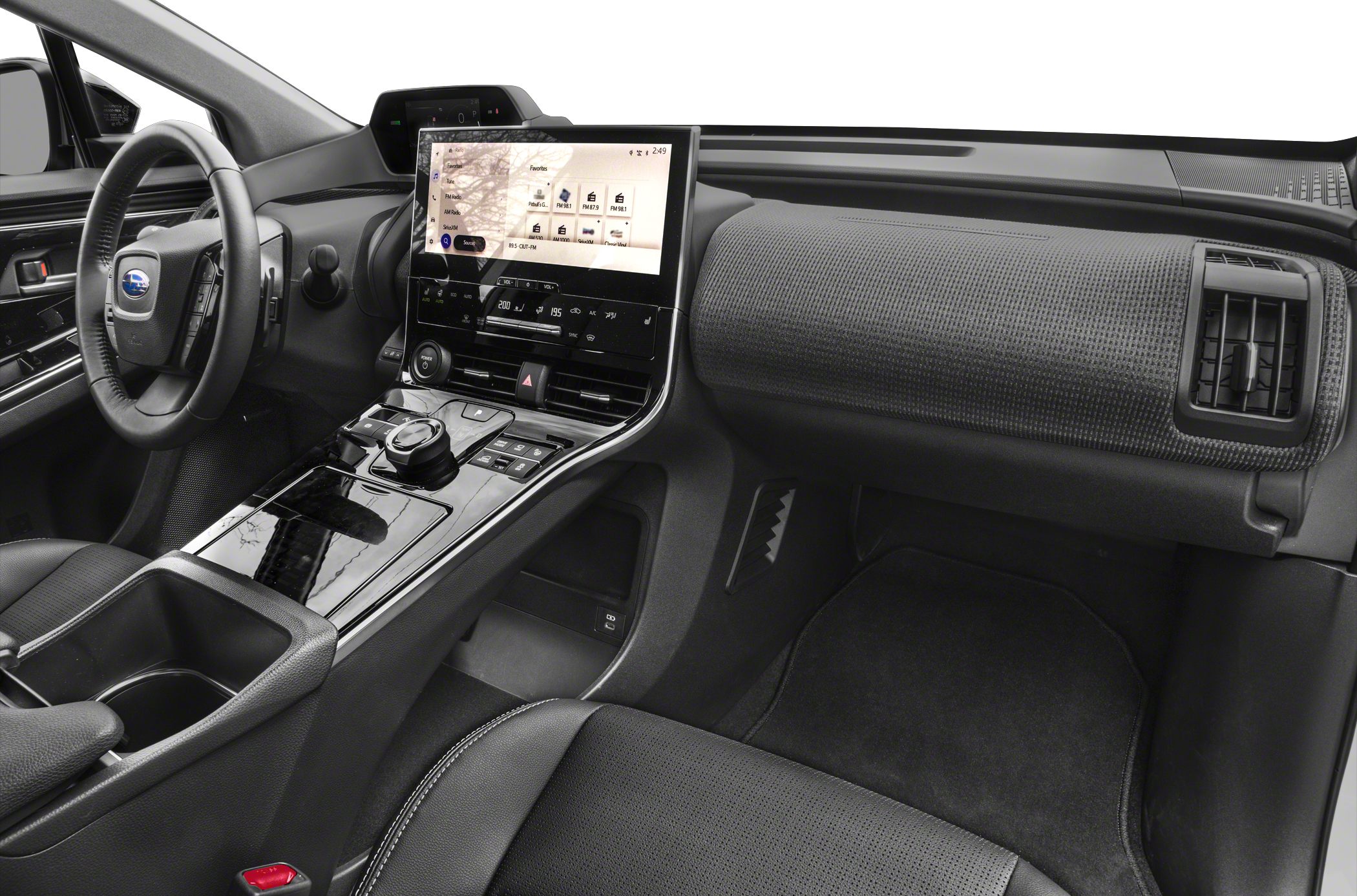 Digital touchscreen and sleek dashboard design with center console controls