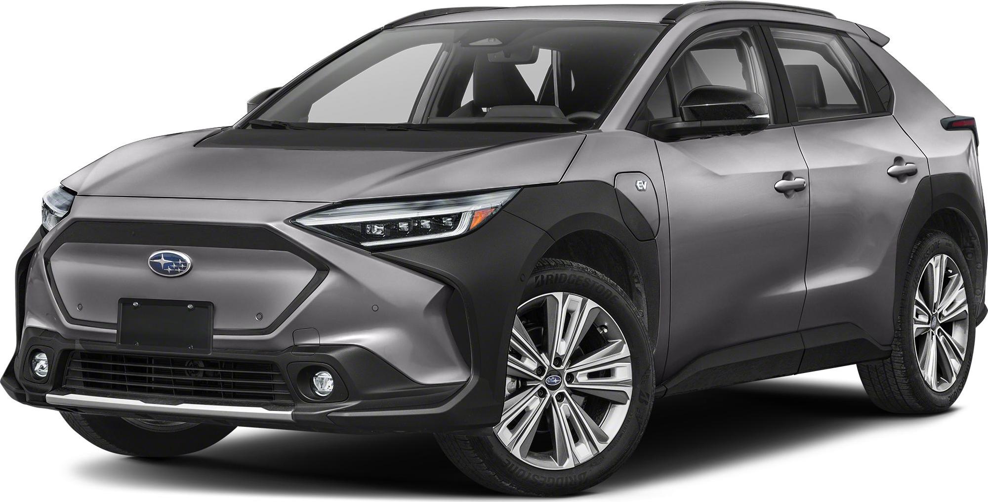 Electric SUV front view with sharp headlights and aerodynamic styling