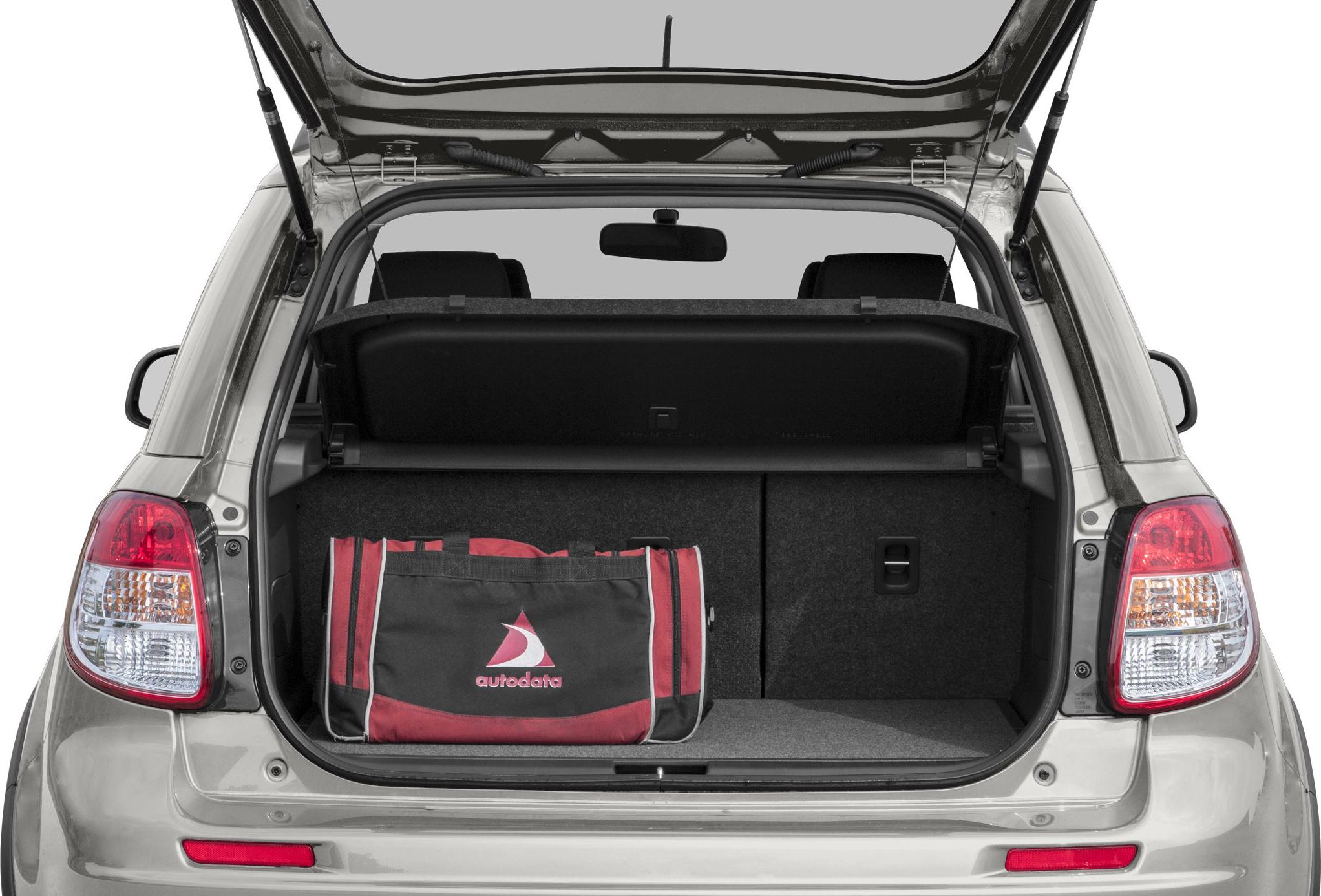 Open rear trunk with cargo area and single bag