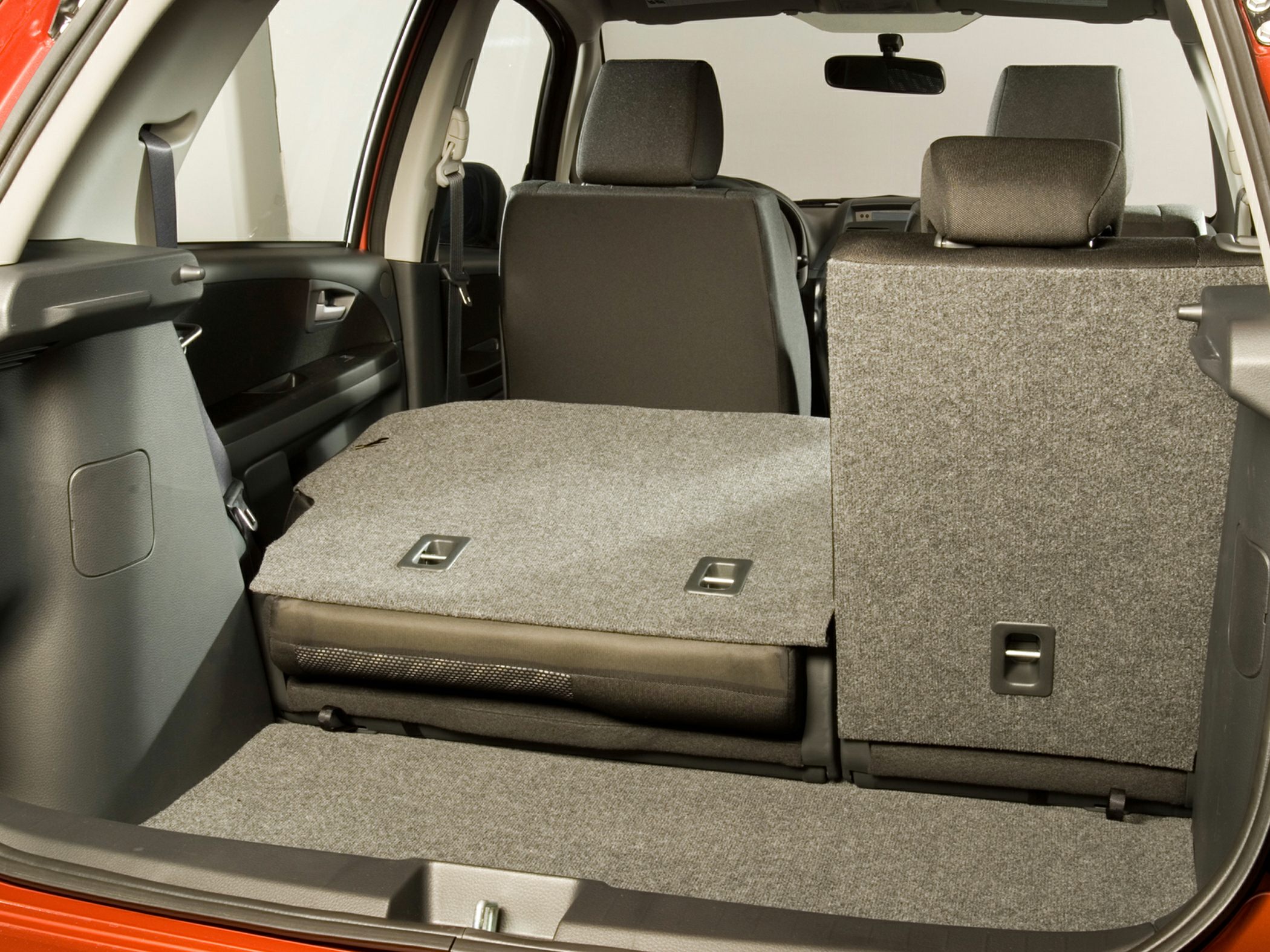 Split-folding rear seats with extended cargo space in SUV interior