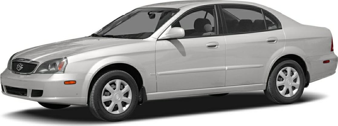 Side view of a 2003 mid-size sedan with streamlined body and alloy wheels