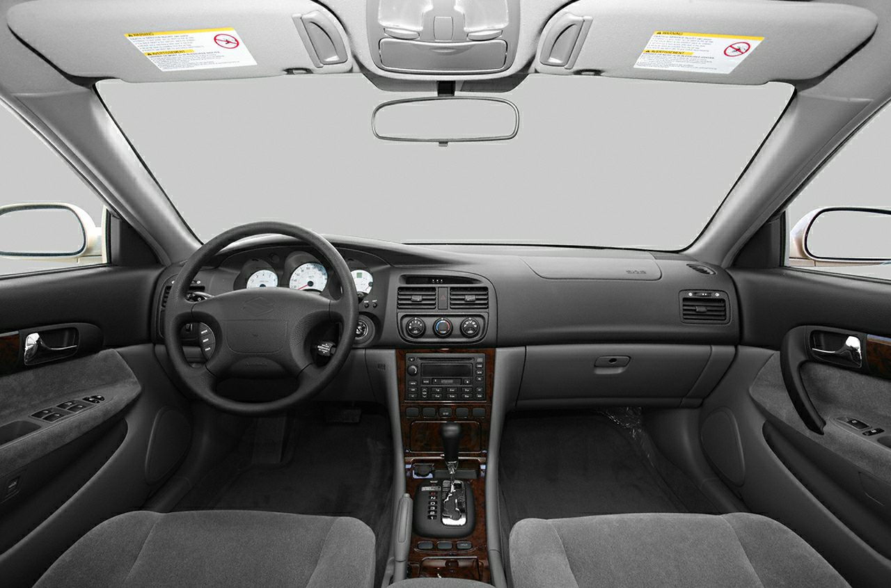Dashboard layout and center console with steering wheel and instrumentation