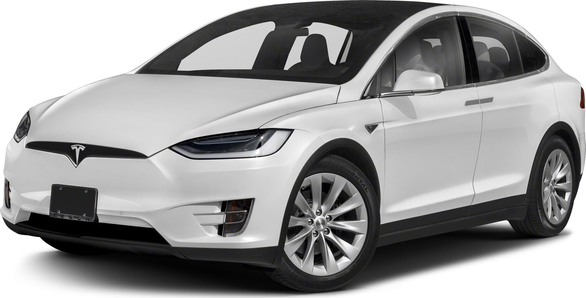 Front and side exterior view of an electric SUV with sleek lines and aerodynamic shape