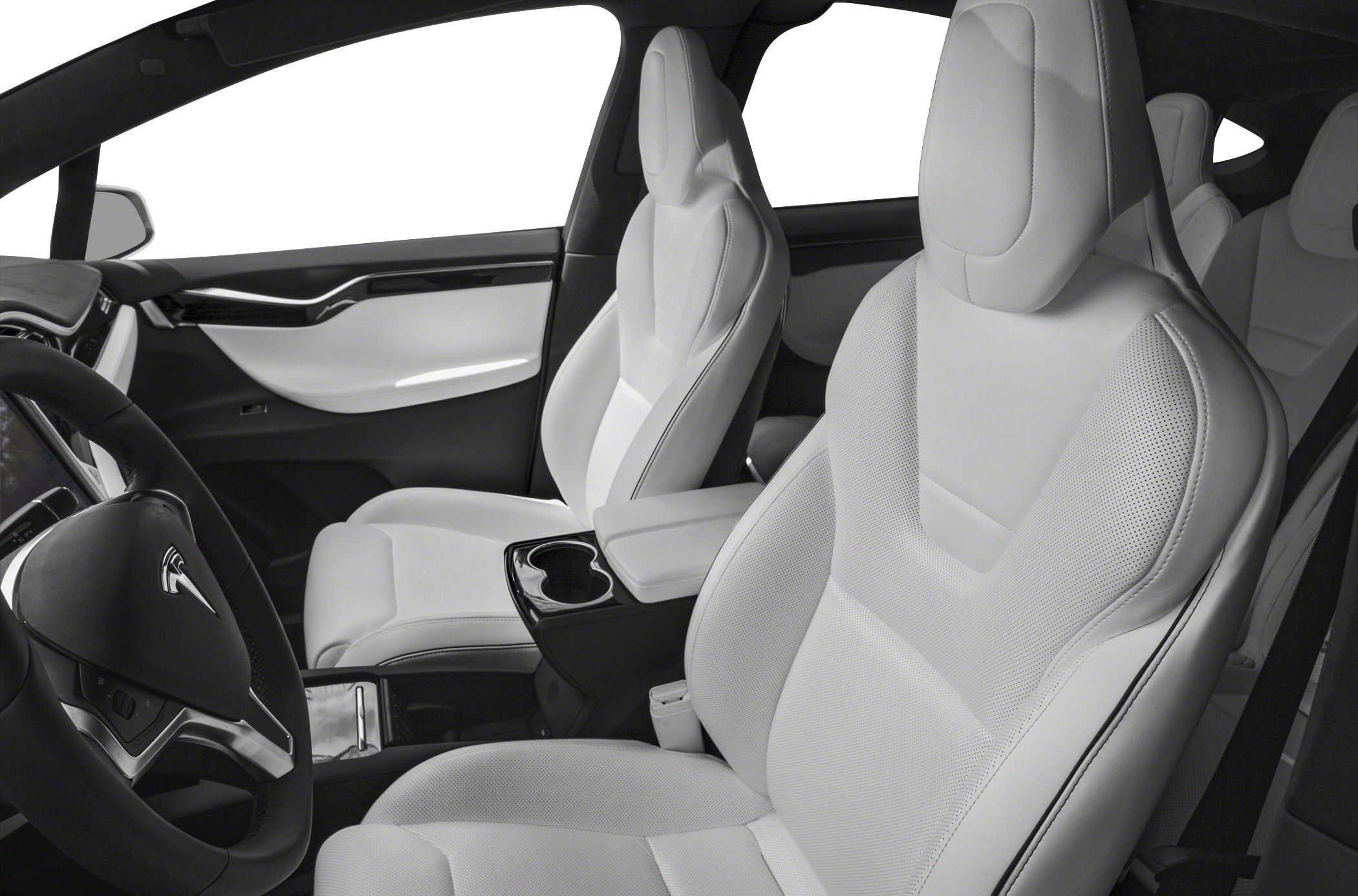 White premium front seats with sleek modern interior features