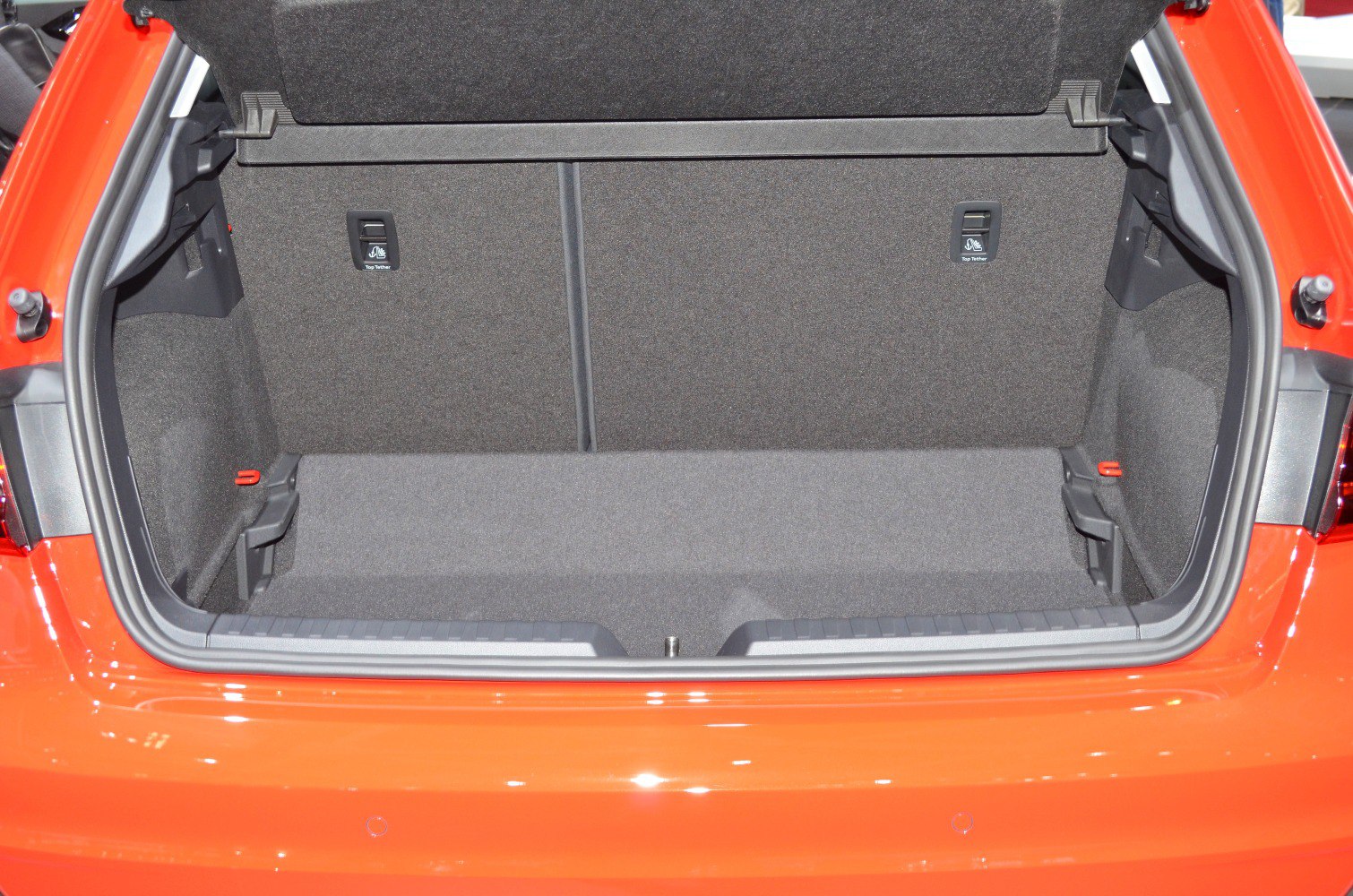 Spacious trunk space and practical cargo area inside a hatchback vehicle.