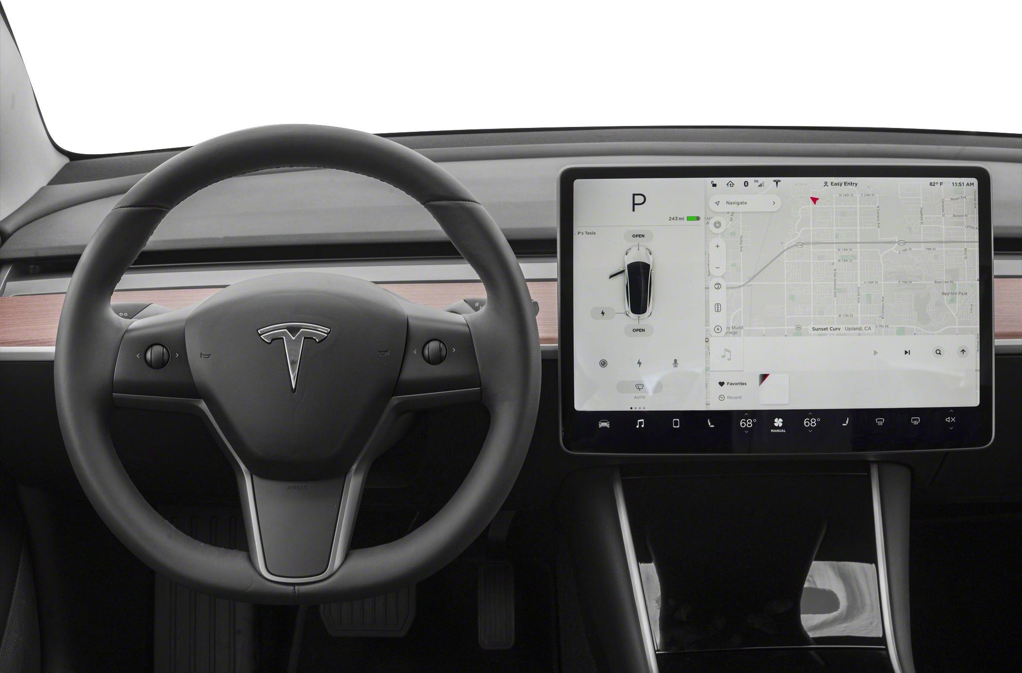 Steering wheel and large touchscreen dashboard display