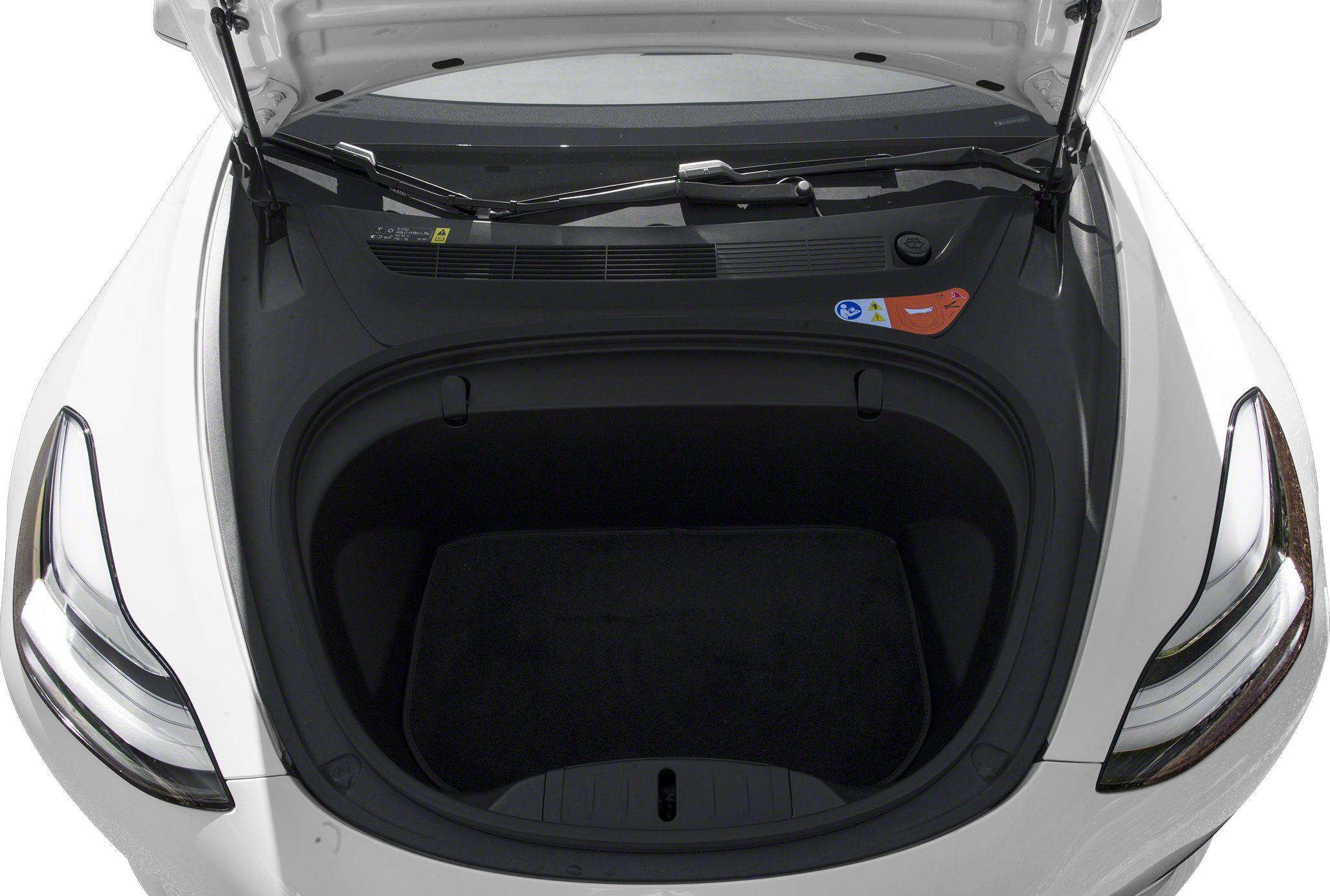 Front trunk (frunk) storage space of an electric car