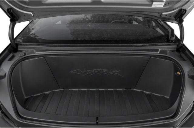 Spacious and durable front trunk storage space of an electric truck.
