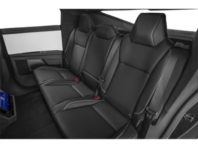 Rear seat with black leather upholstery and modern design
