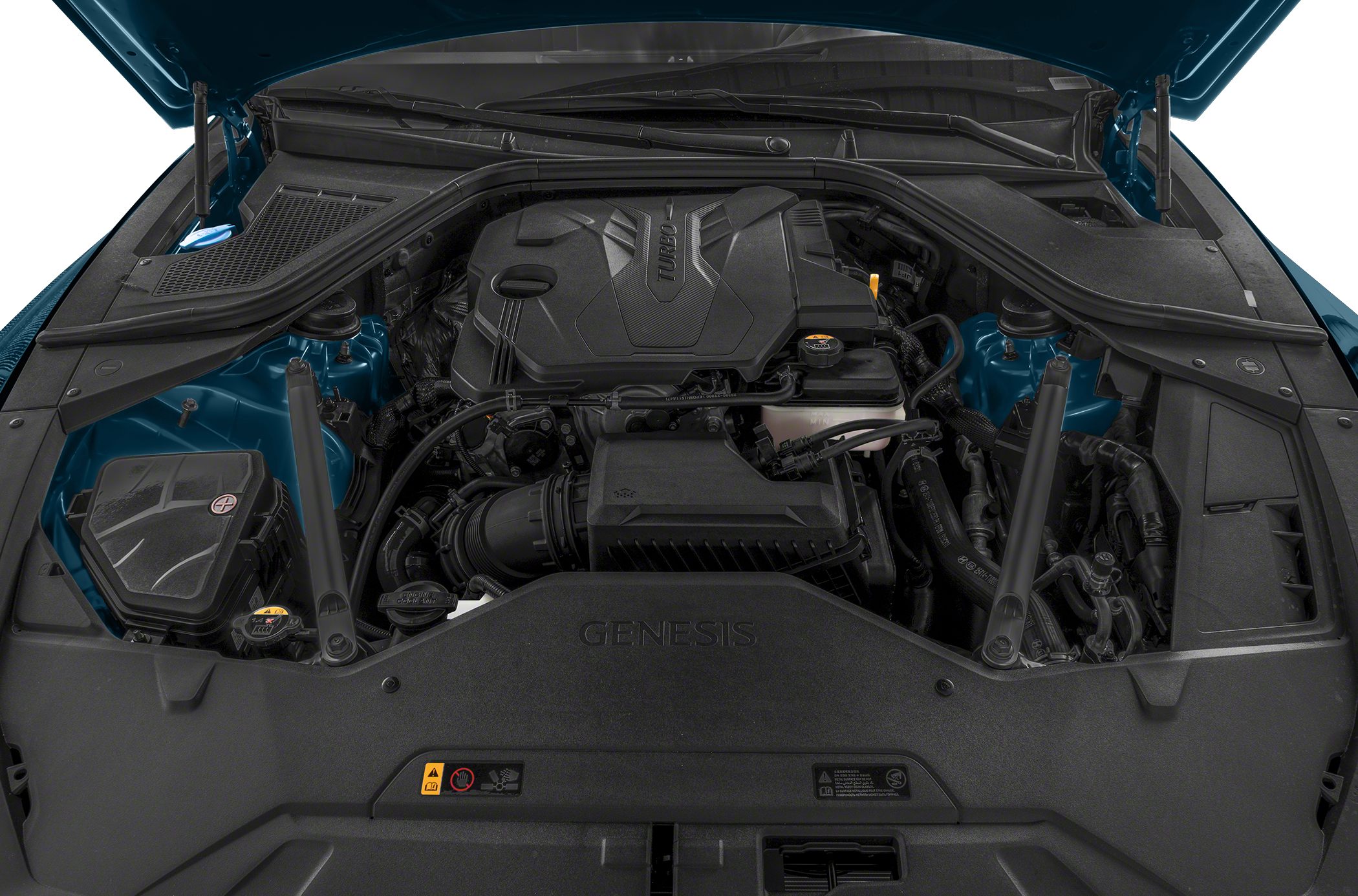 Turbocharged engine bay with advanced vehicle components
