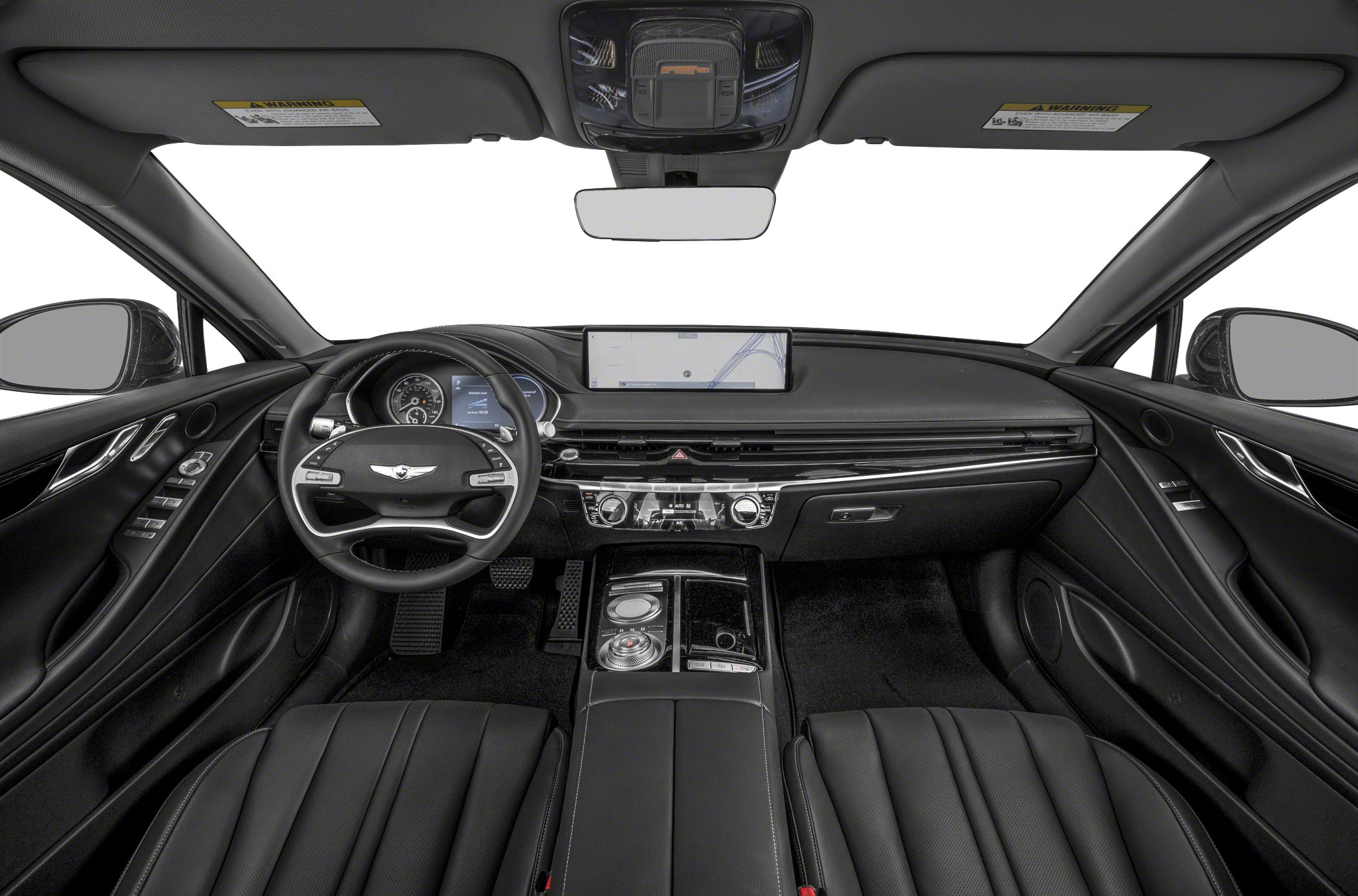 Modern luxury interior with advanced dashboard and multifunction steering wheel