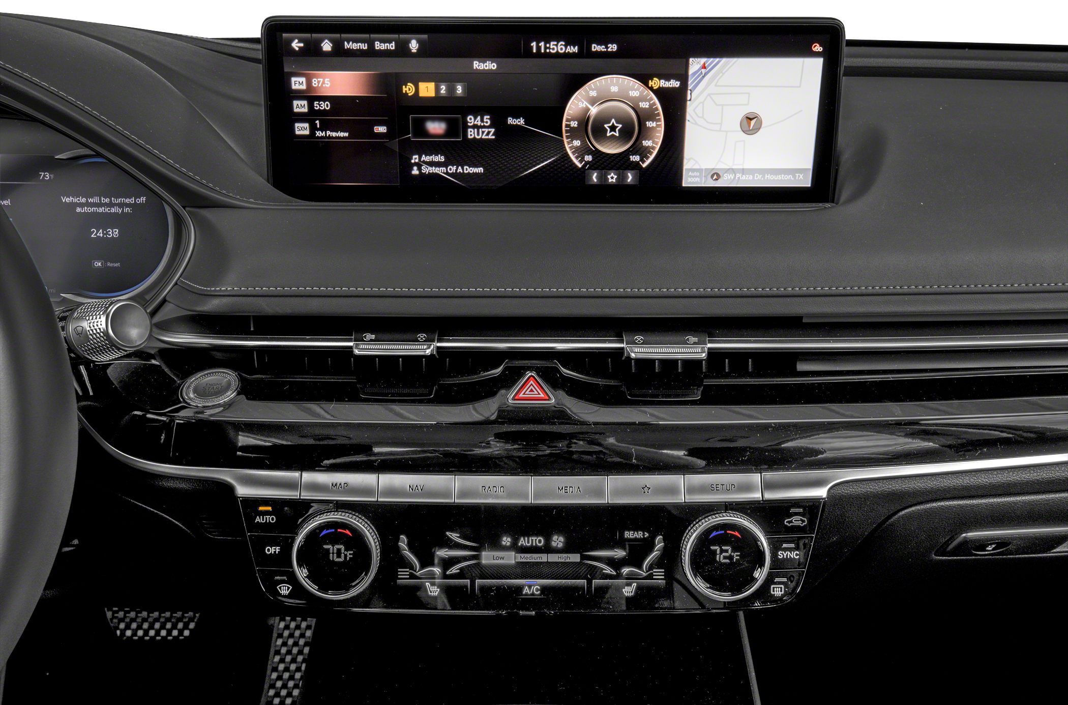 Dashboard with touchscreen infotainment and dual-zone climate control