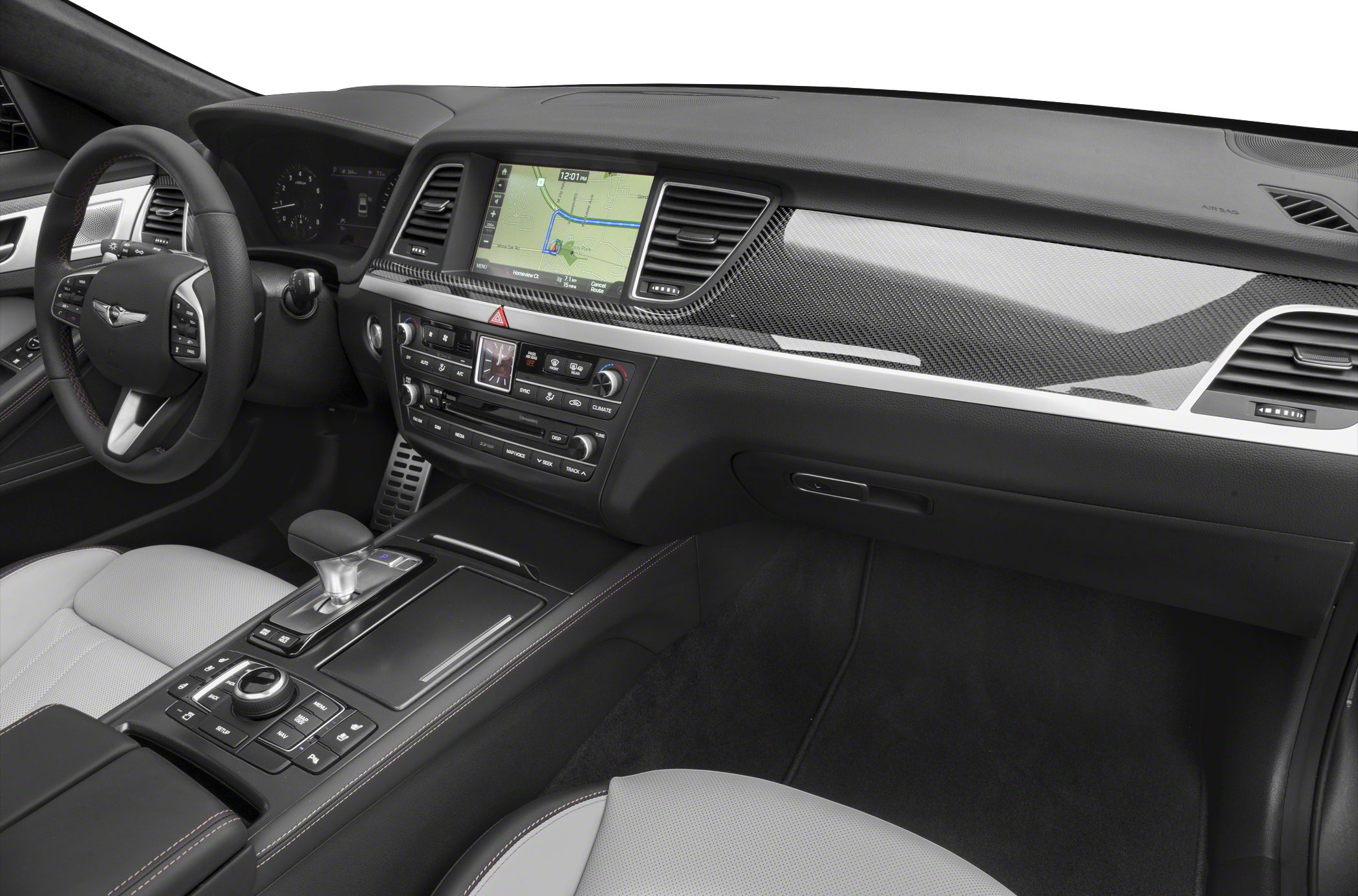 Dashboard with navigation screen and control buttons
