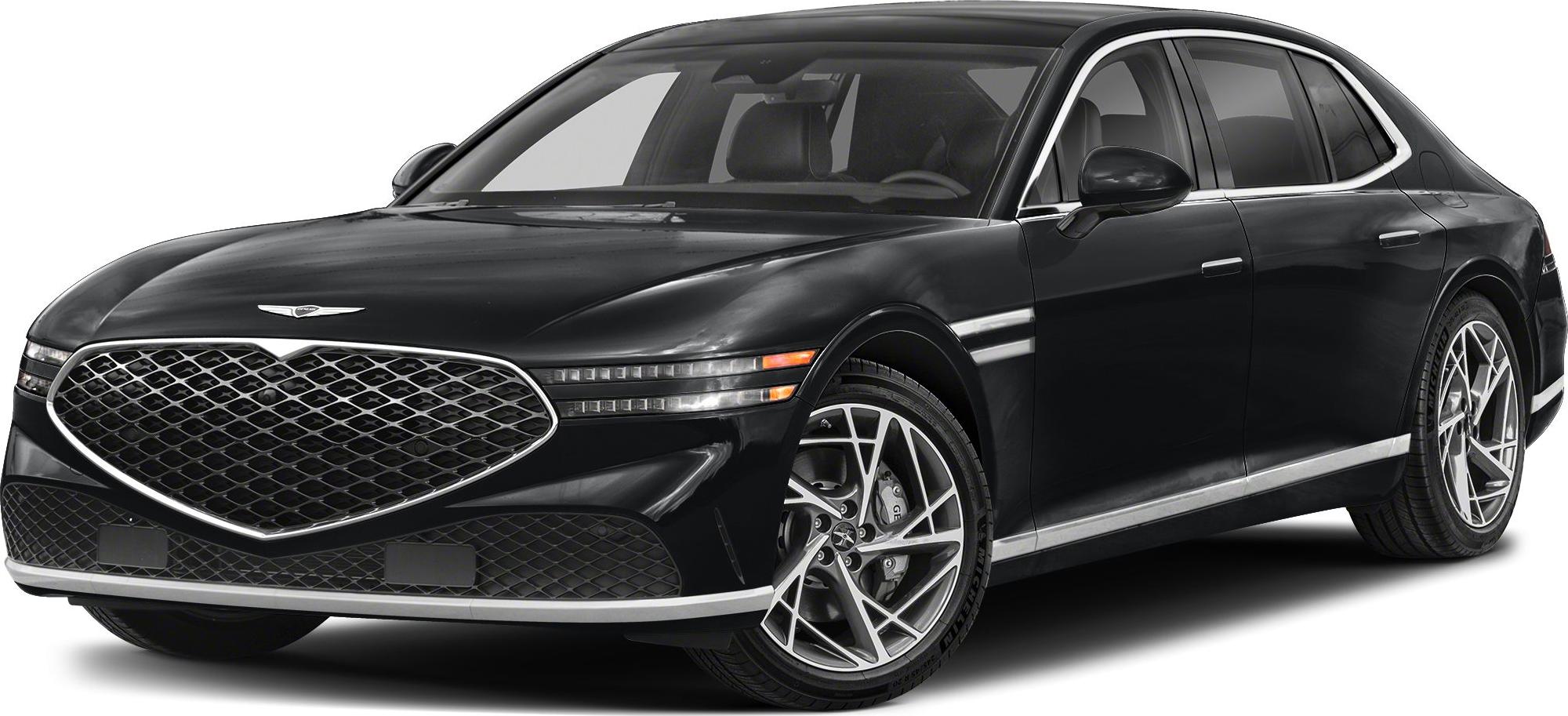 Large diamond pattern grille with sleek dual-strip LED headlights