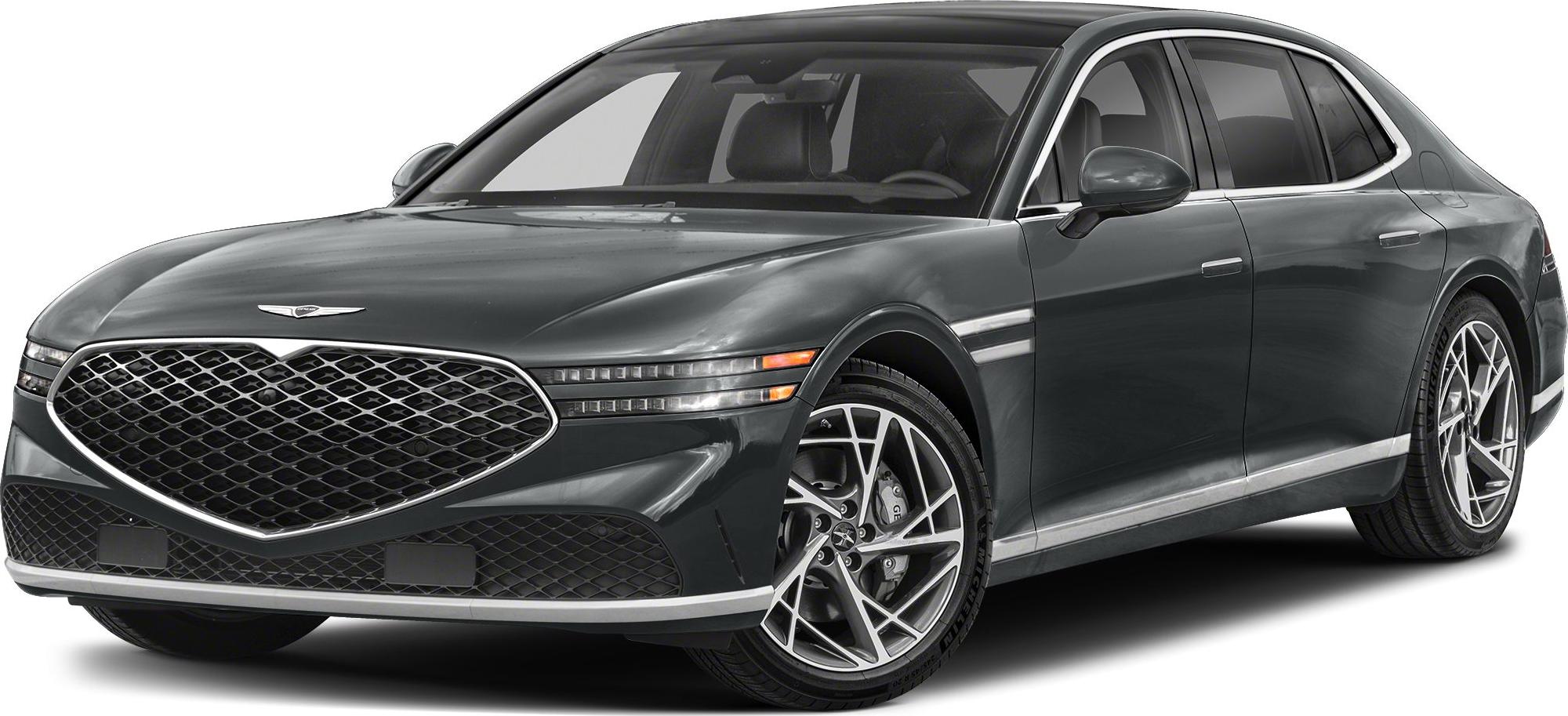 Sleek front grille with modern LED headlights and detailed alloy wheels