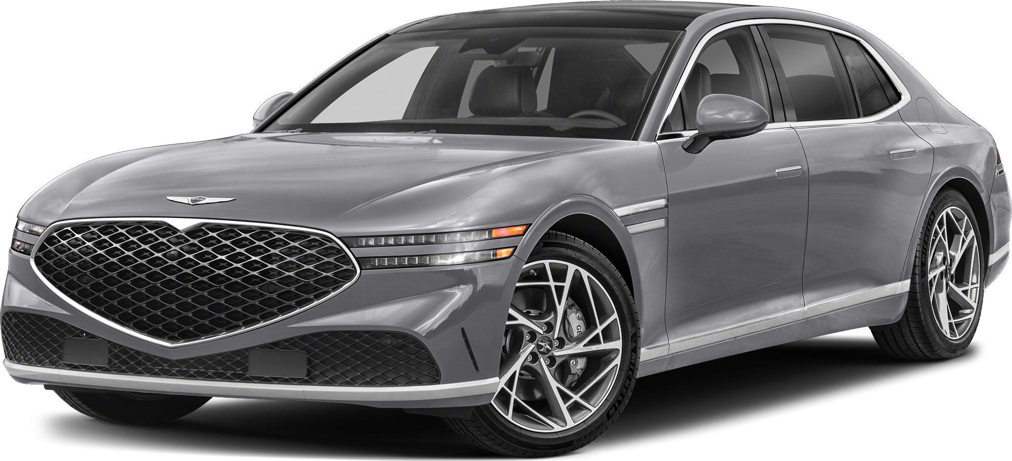 Large mesh front grille with multi-segment LED headlights and sporty alloy wheels