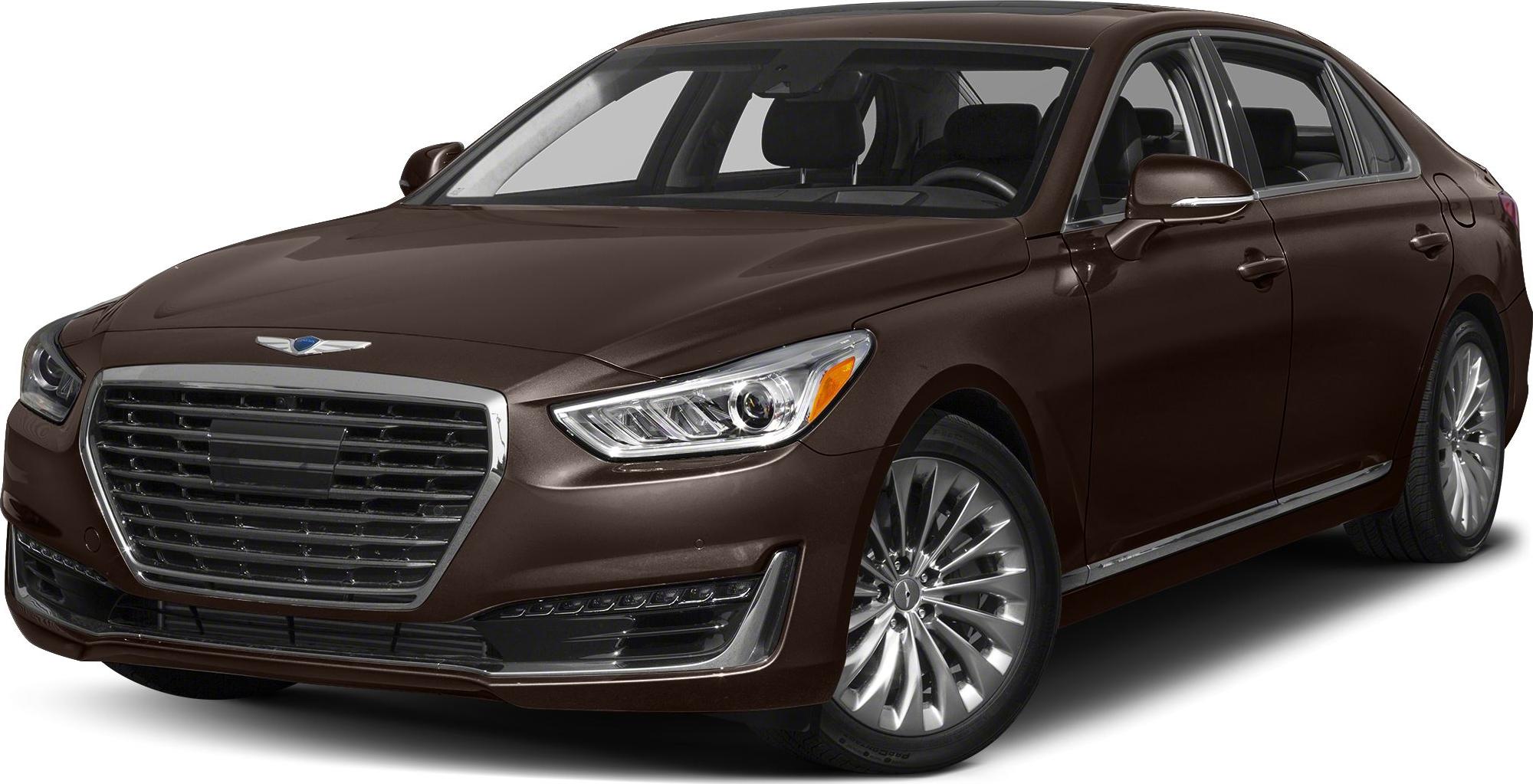 Distinctive front grille and LED headlights of a luxury sedan