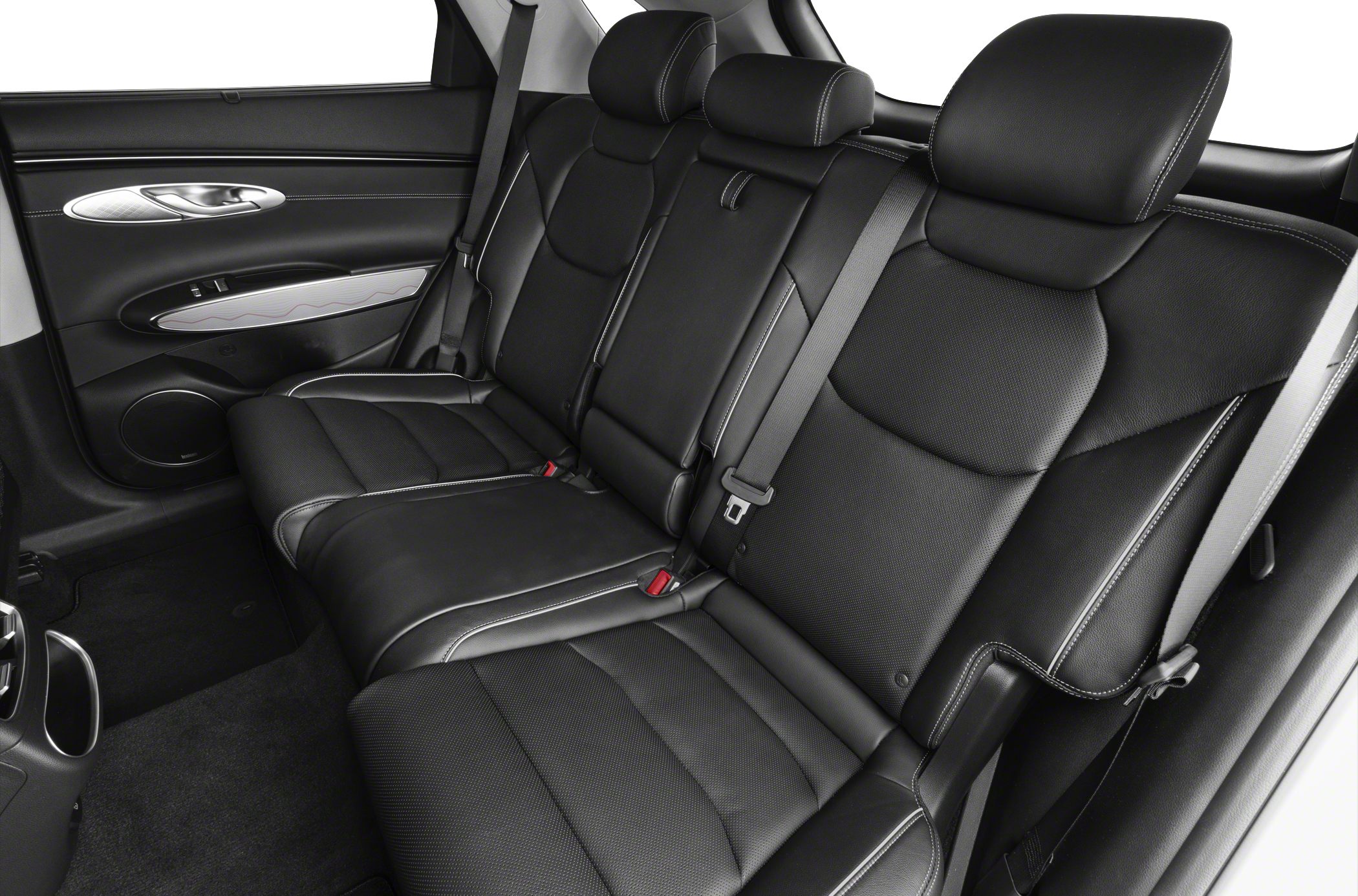 Premium black leather rear seats with headrests and seat belts
