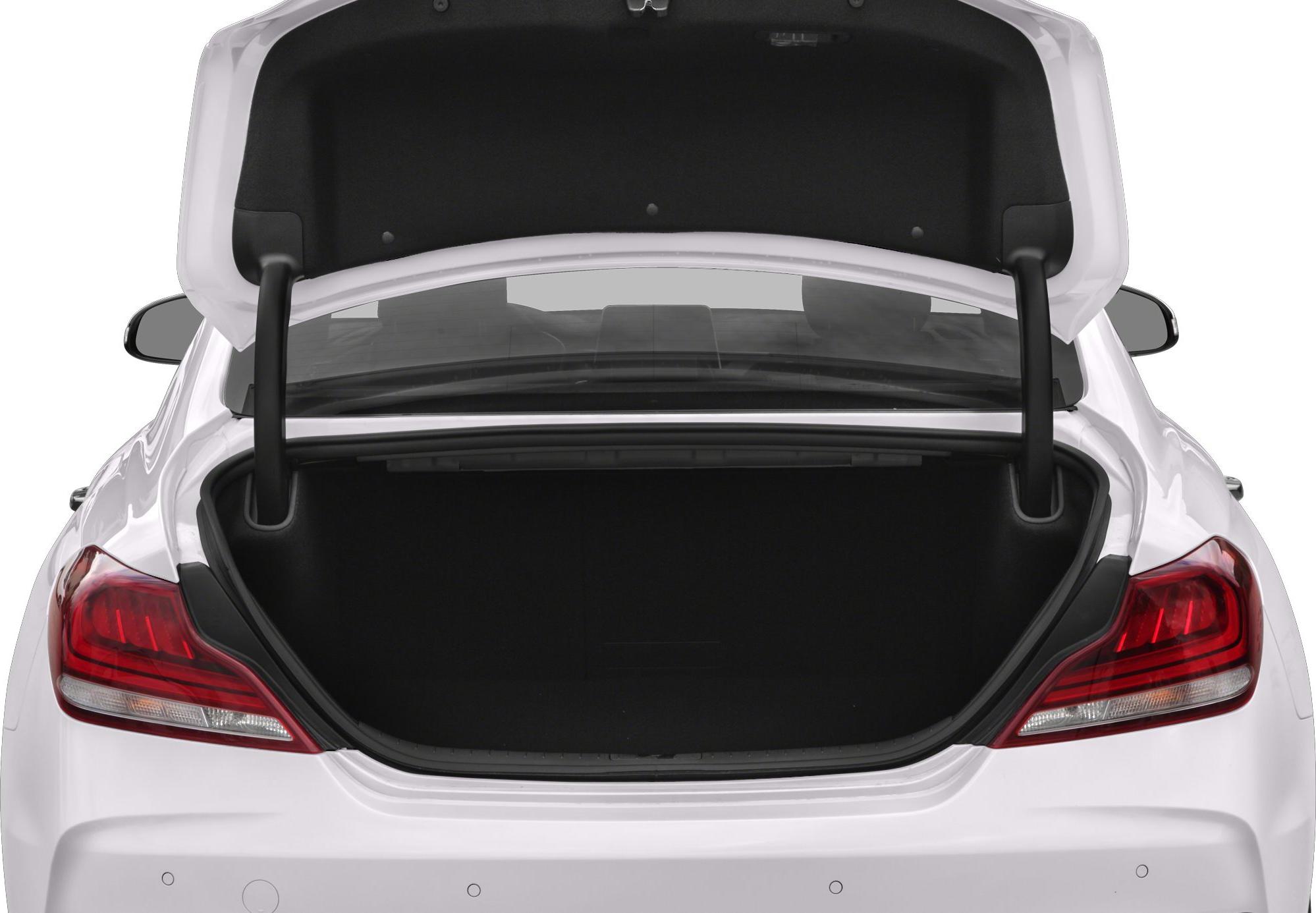 Open trunk of a sedan showing spacious rear storage.