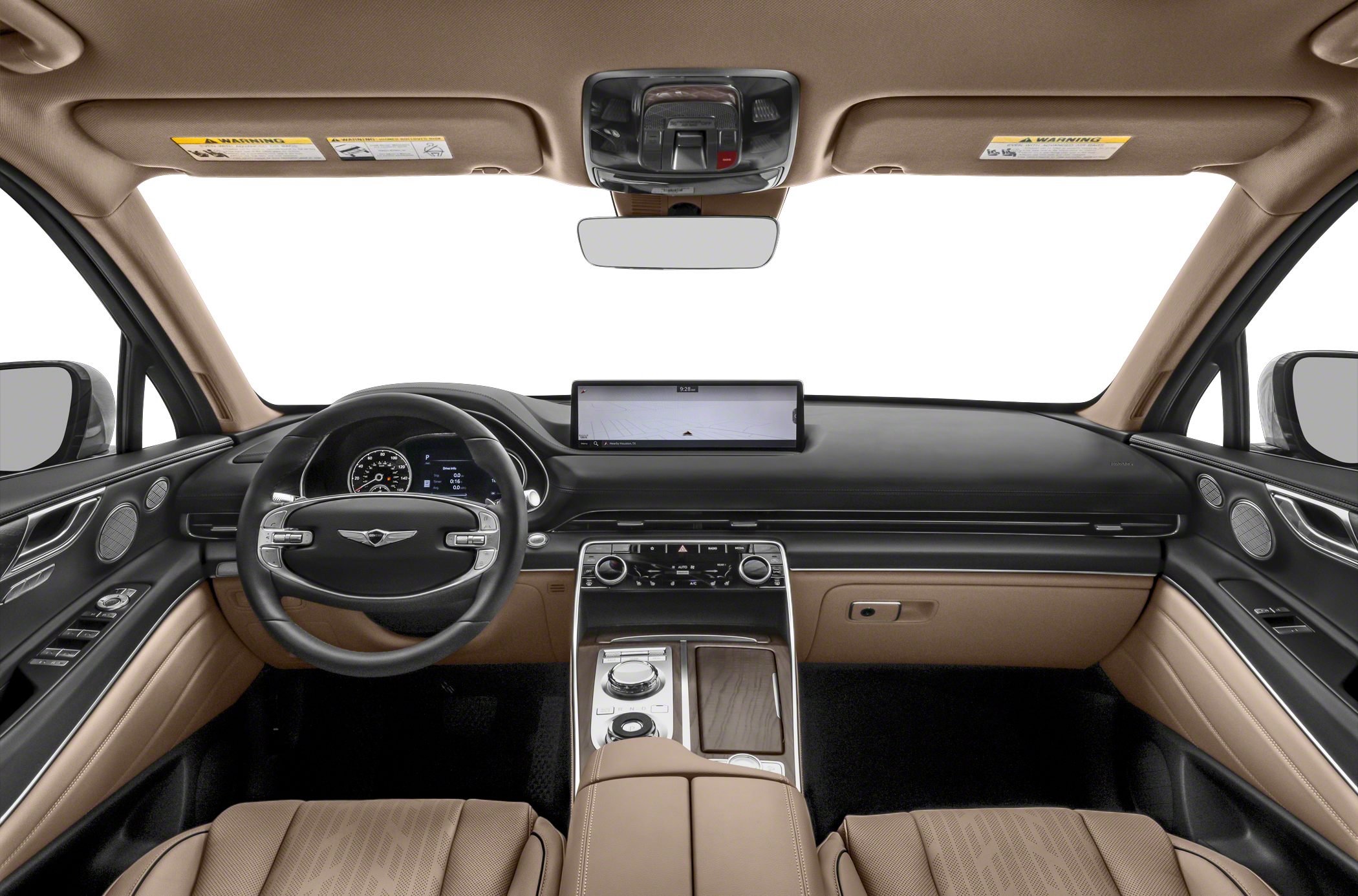 Modern dashboard with touchscreen display and control center