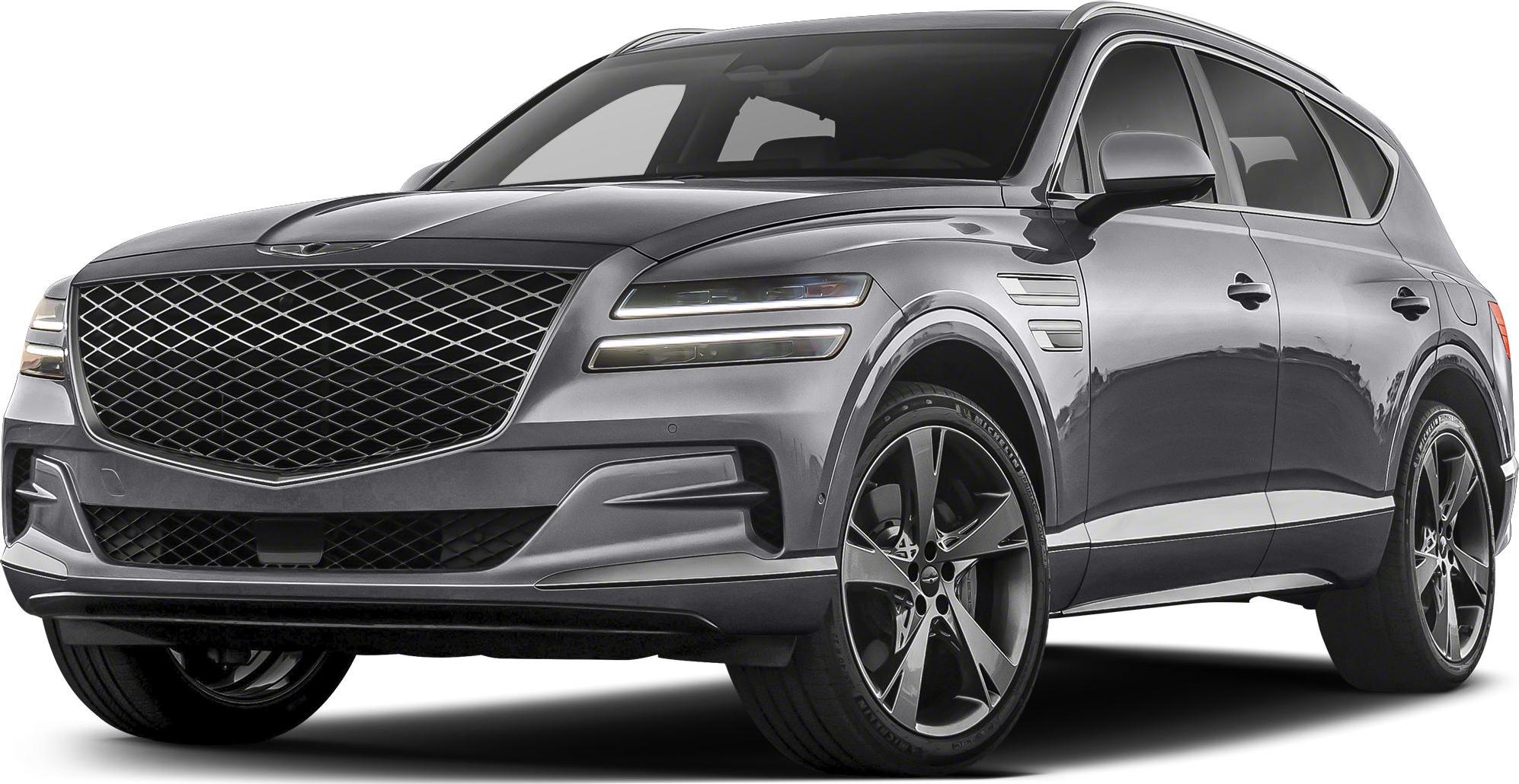 Front grille and dual horizontal headlights of luxury SUV