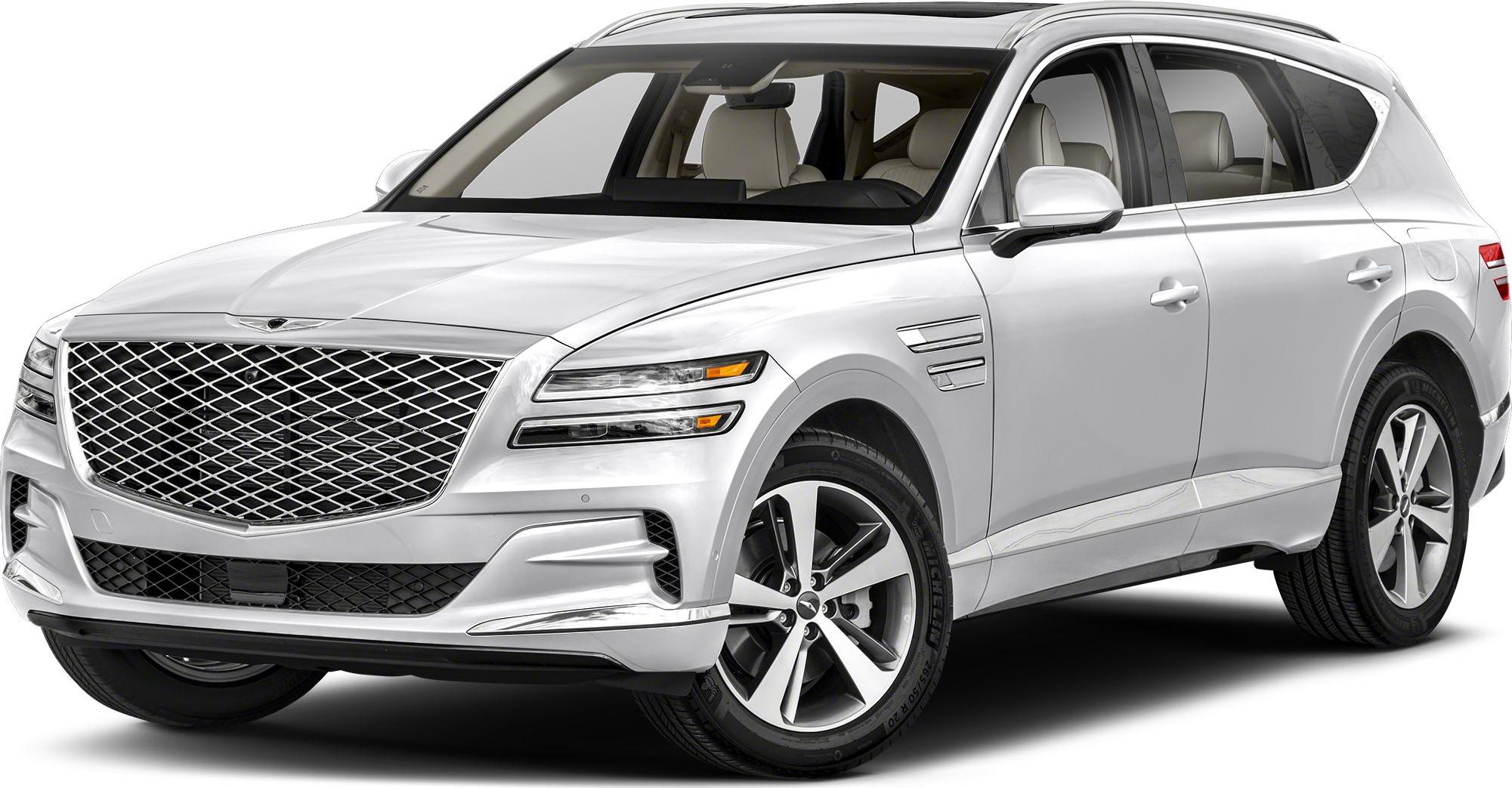 Front grille and LED headlights of a luxury SUV with polished alloy wheels
