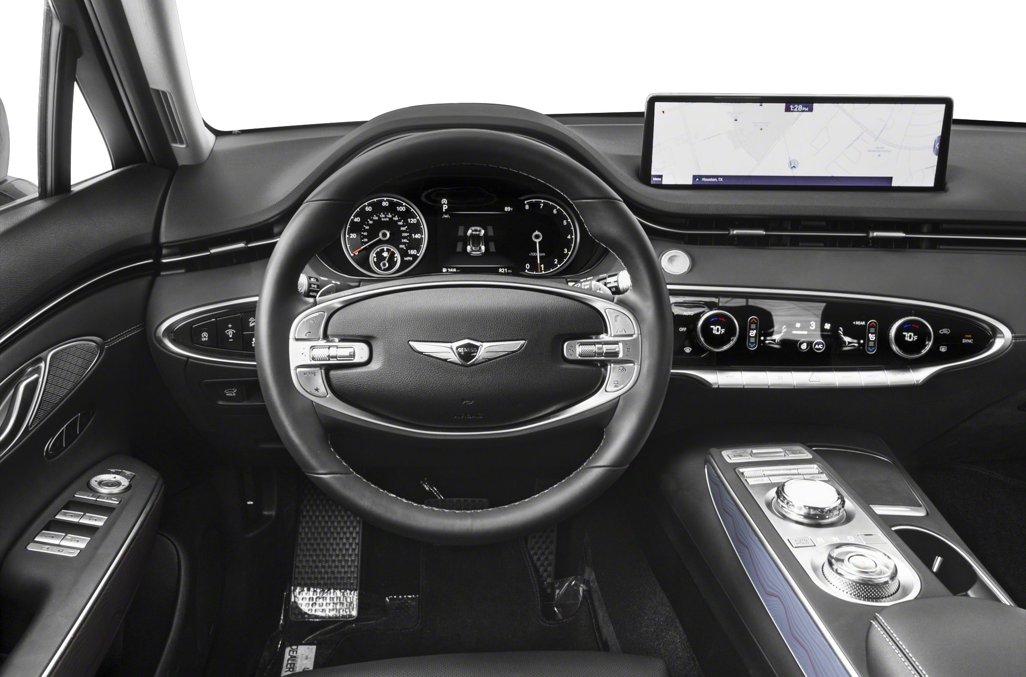 Digital instrument cluster and widescreen touchscreen with modern controls