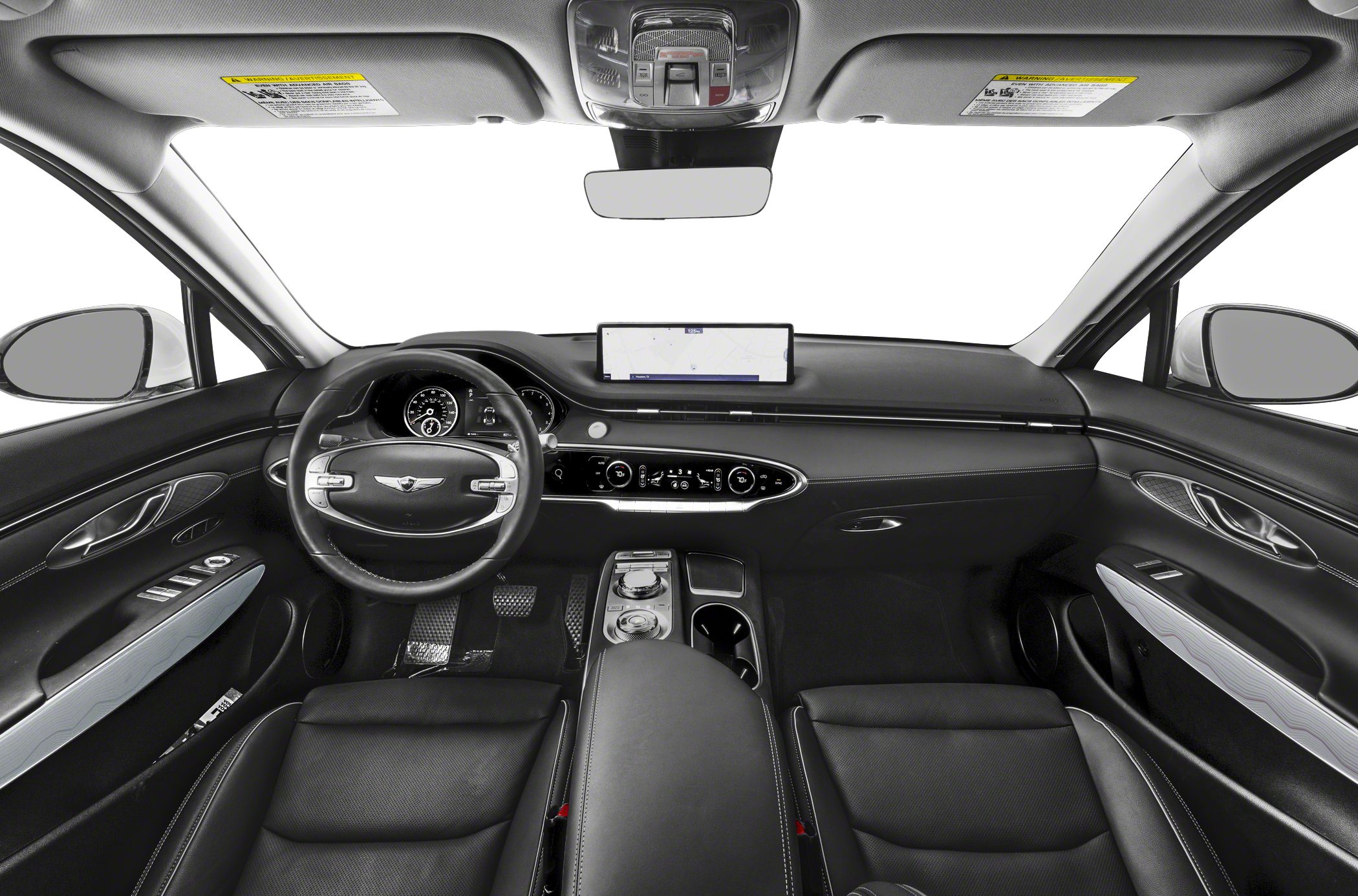 Luxury cabin with widescreen digital display and premium steering wheel controls