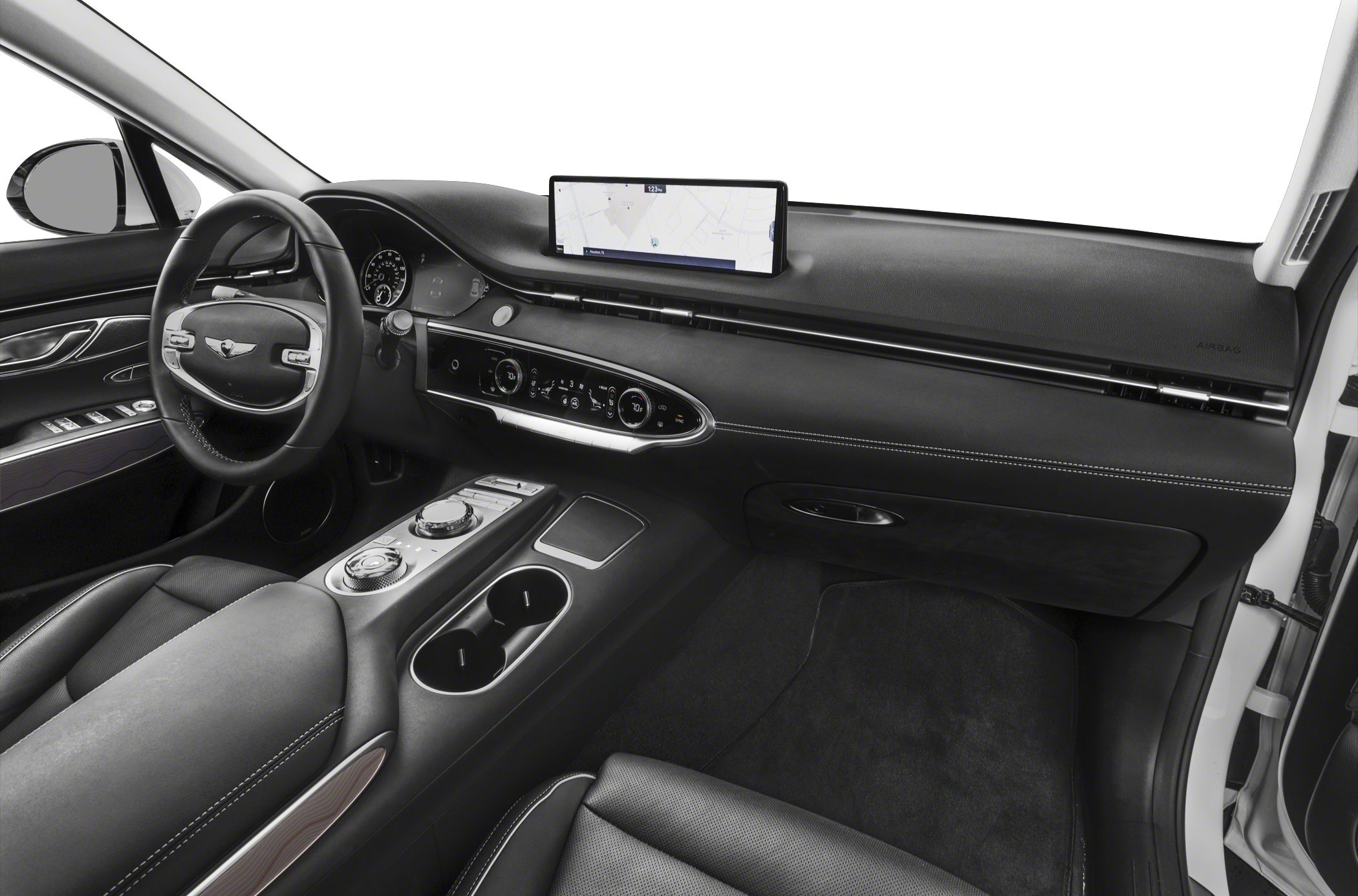 Sleek dashboard with digital display and advanced controls