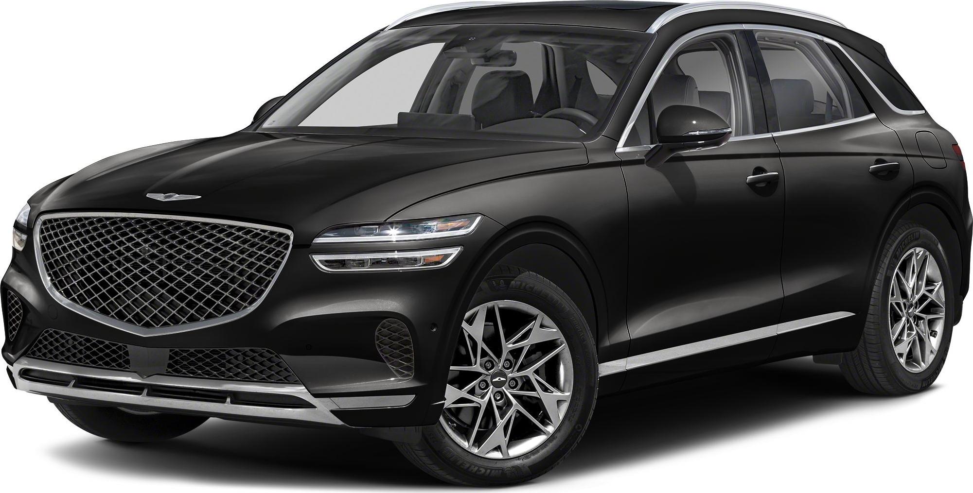 Black luxury SUV with chrome mesh grille and multi-spoke alloy wheels.