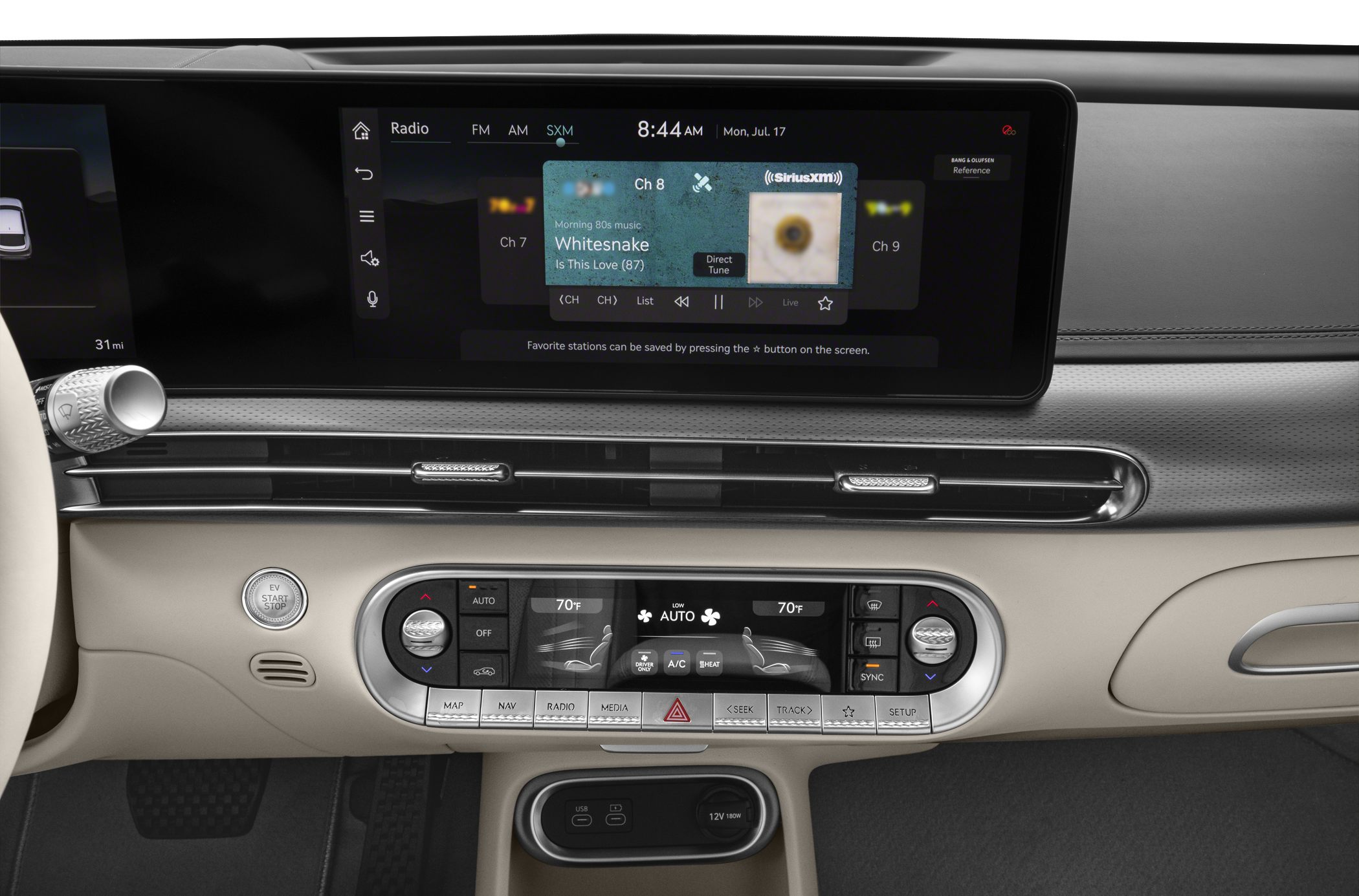 Dual-zone digital climate control and touchscreen infotainment display