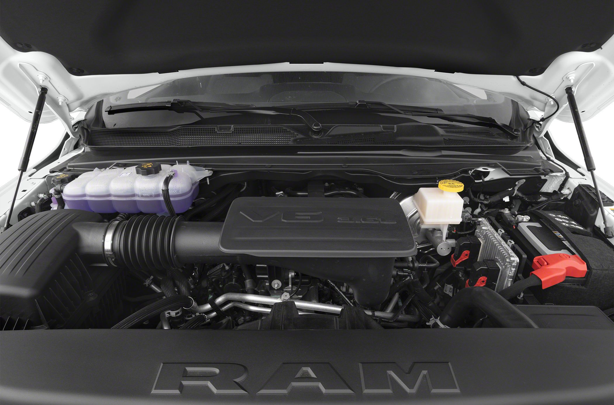 V6 3.6L engine bay with components