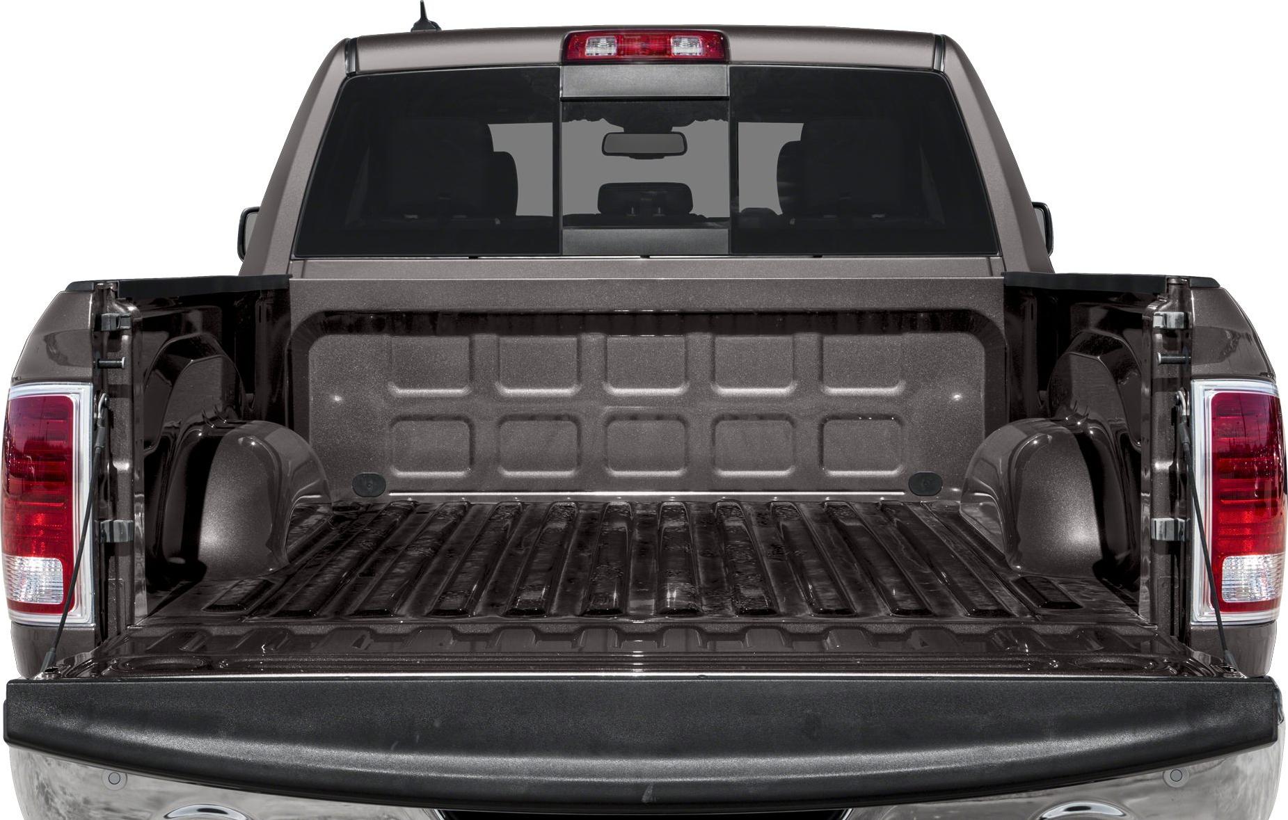 Open cargo bed with tailgate down on a pickup truck