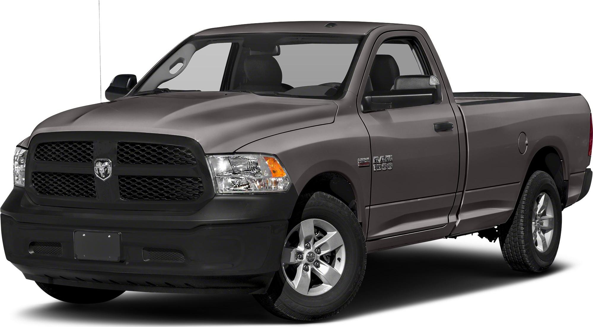 Front side view of regular cab pickup with black grille and alloy wheels