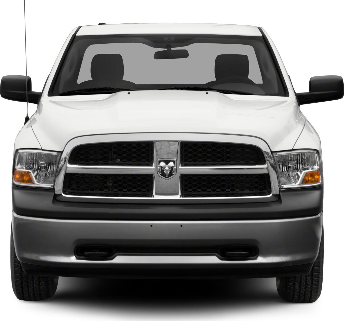 Front grille and headlights of a 2010 pickup truck