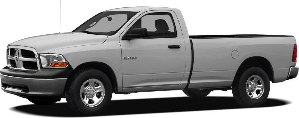 Single cab pickup truck with long bed and side profile view