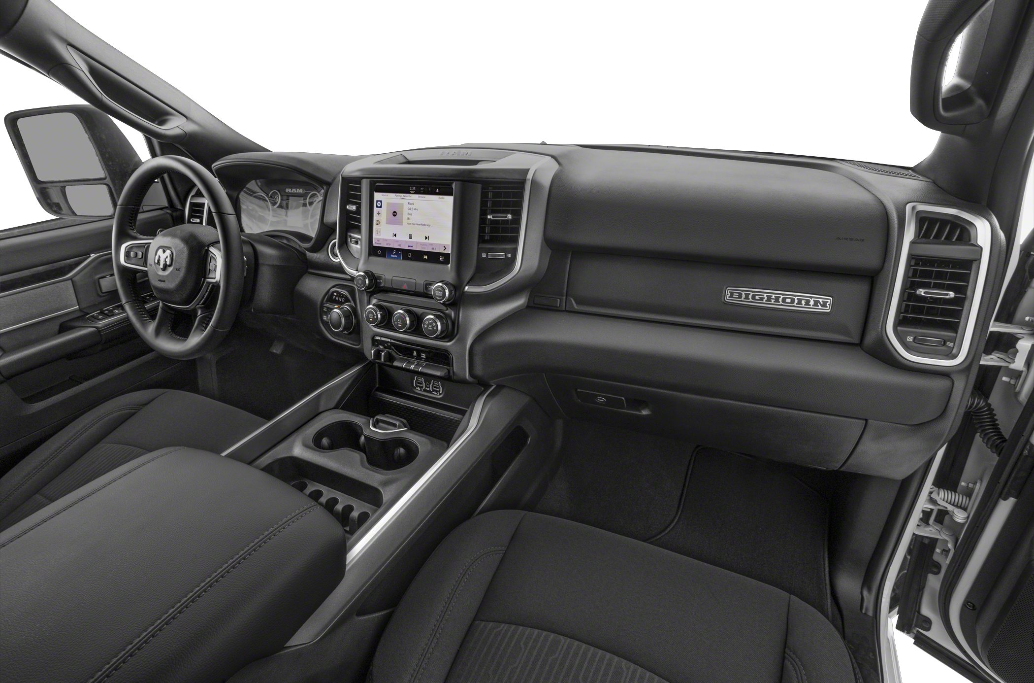 Interior dashboard and center console with touchscreen and controls