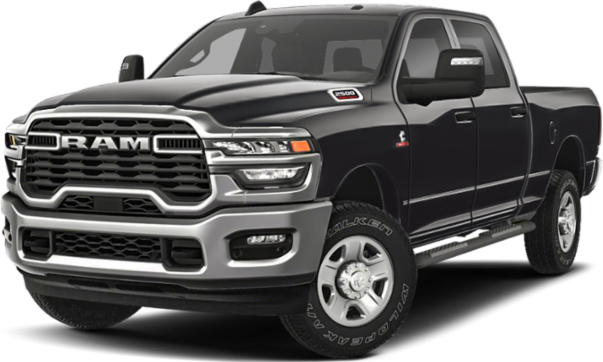 Front grille and crew cab side profile of a heavy-duty pickup