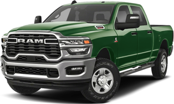 Heavy-duty pickup with bold grille and crew cab design