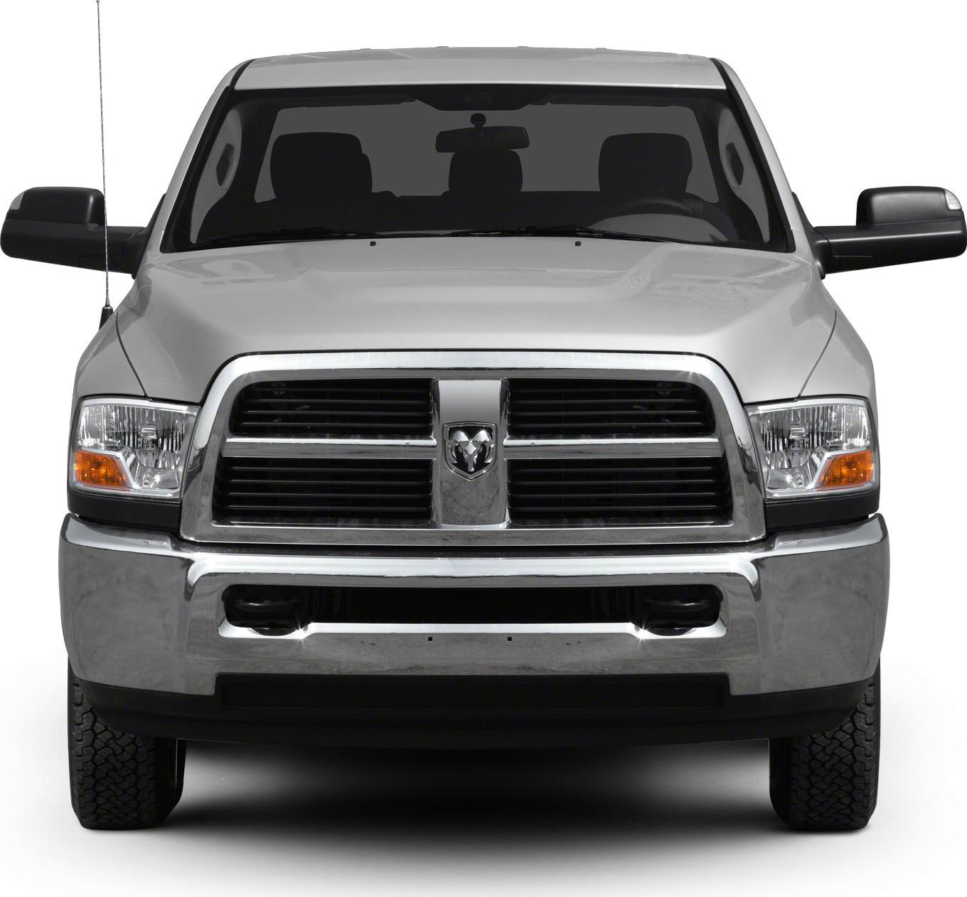 Front view grille and headlights with chrome bumper