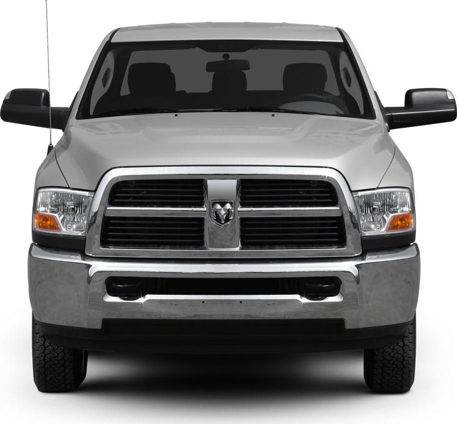 Front grille, headlights, and bumper of a heavy-duty truck