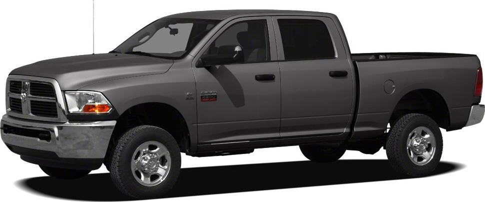 Side profile of a heavy-duty extended crew cab pickup truck.